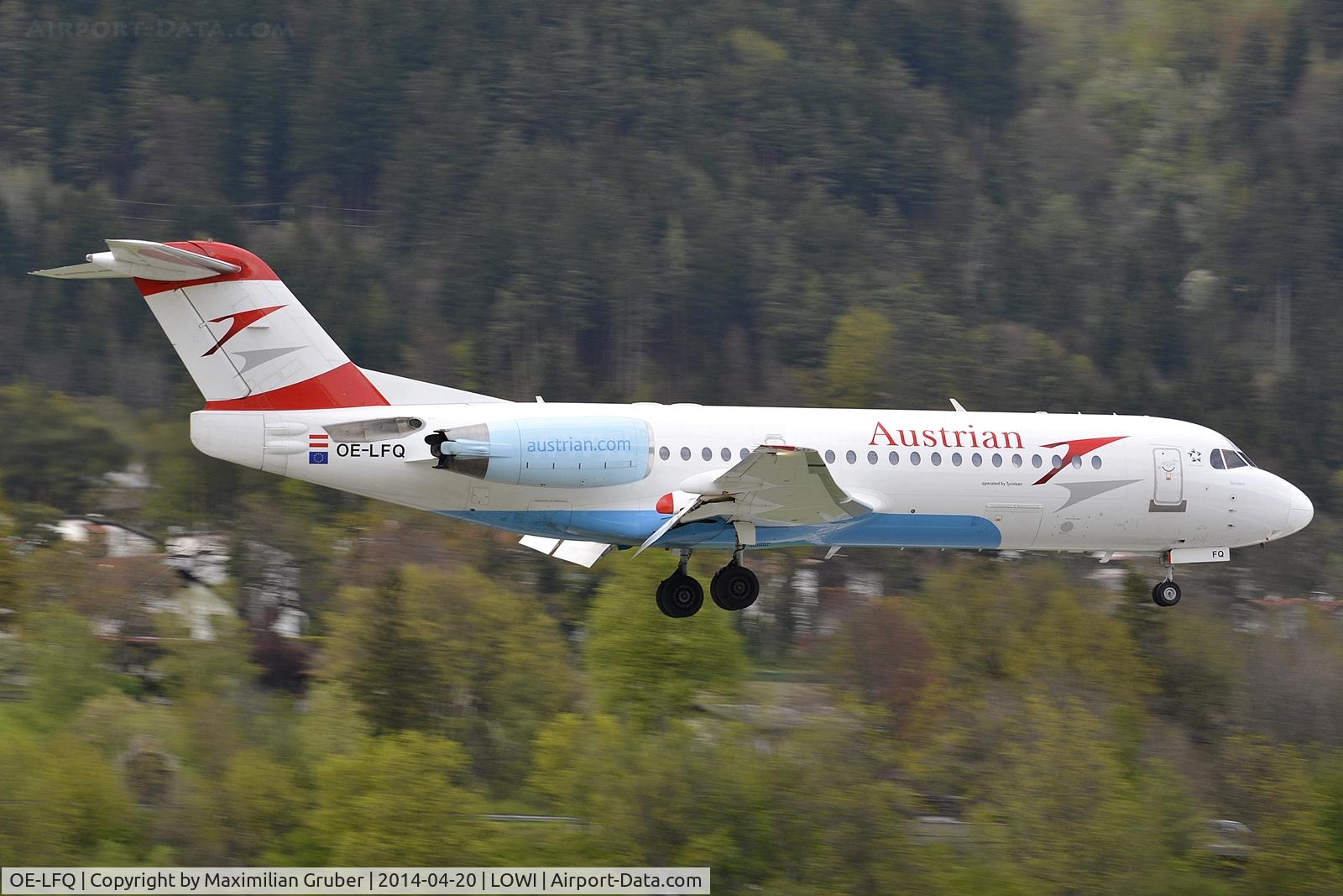 OE-LFQ, 1996 Fokker 70 (F-28-0070) C/N 11568, Austrian (Tyrolean)