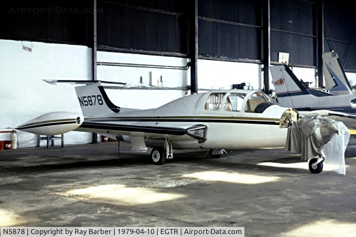 N5878, 1964 Morane-Saulnier MS.760B Paris II C/N 106, Morane-Saulnier MS.760 Paris IIB [106] Elstree~G 10/04/1979. From a slide.