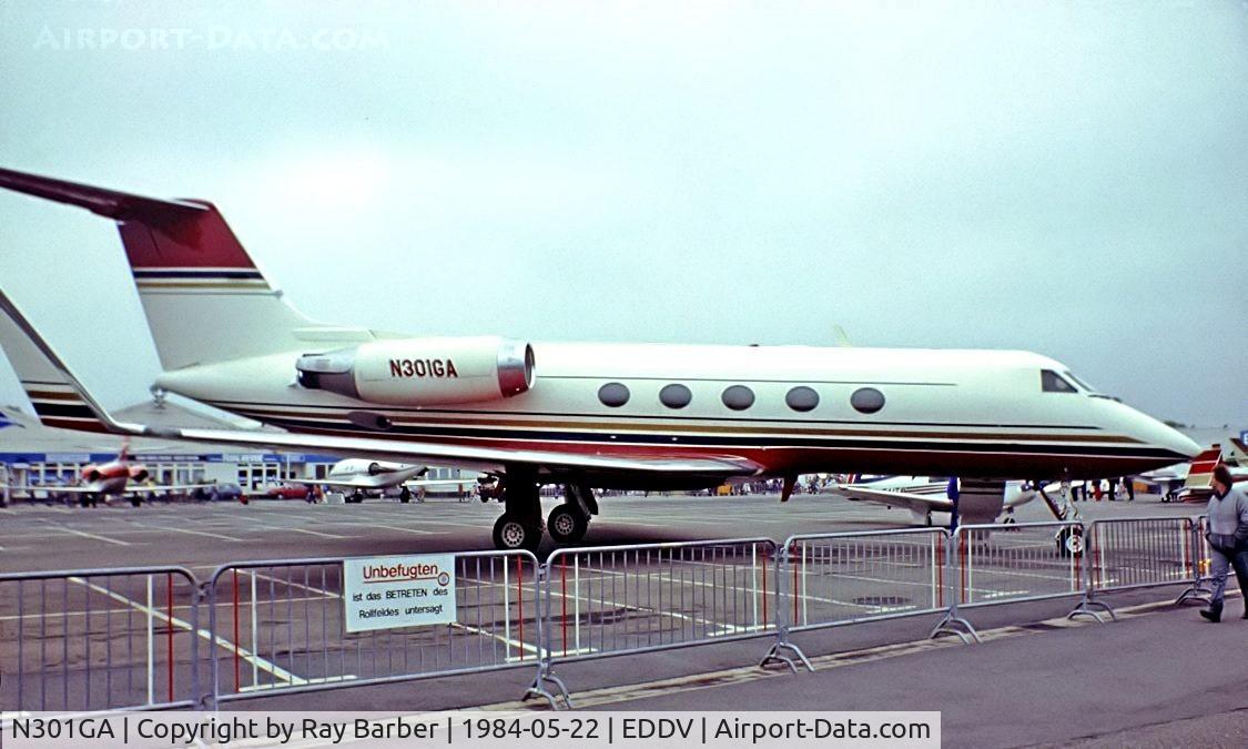 N301GA, Gulfstream American G-1159 Gulfstream II C/N 402, Gulfstream G3 [402] (Gulfstream Aerospace} Hannover~D 22/05/1984. From a slide.