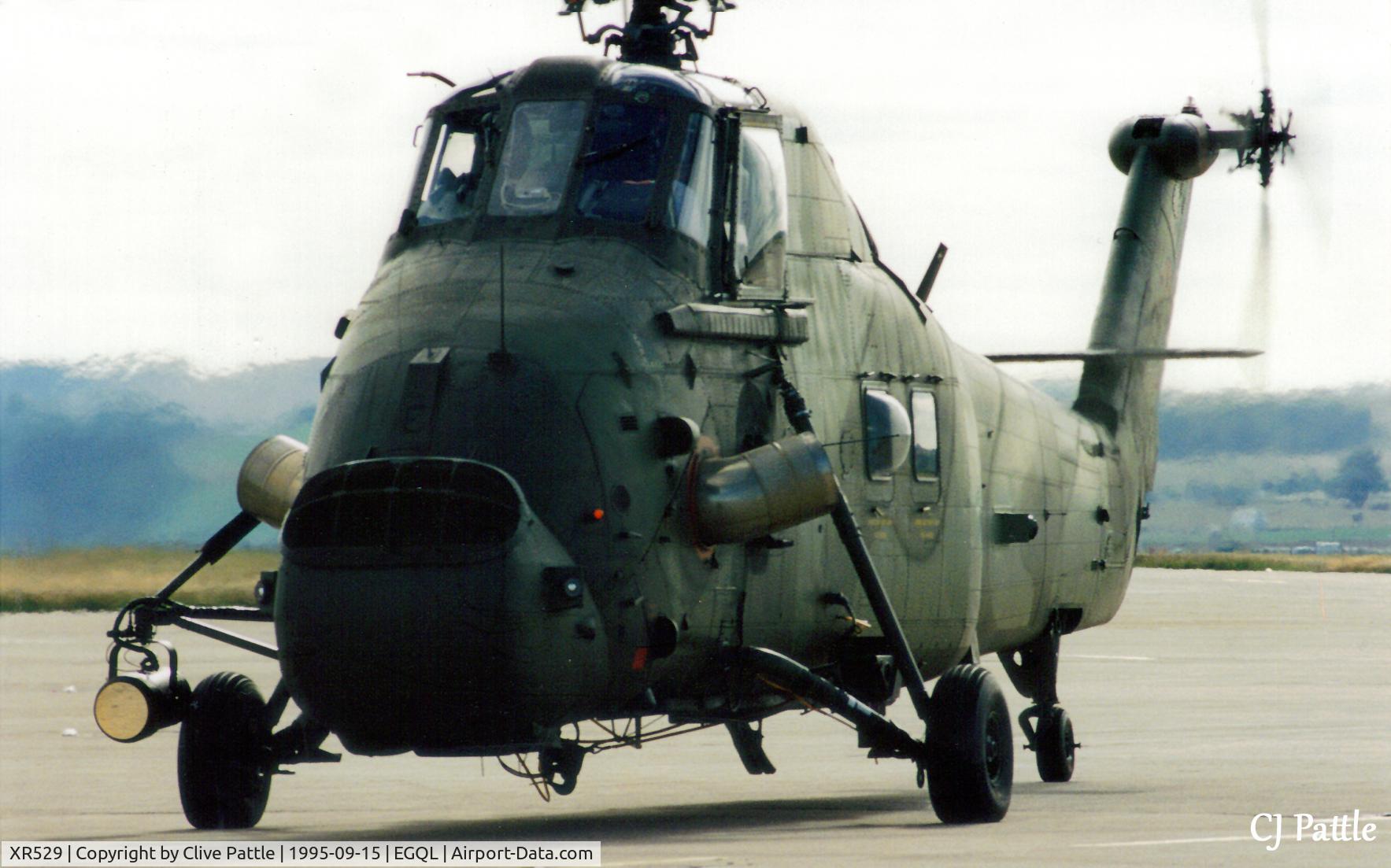 XR529, 1964 Westland Wessex HC.2 C/N WA151, Scanned from print. Close-up of Westland Wessex HC.2 XR529 coded 'E' of 72 Sqn RAF at RAF Leuchars September 1995