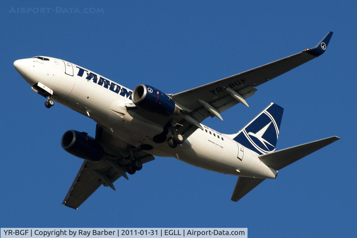 YR-BGF, 2001 Boeing 737-78J C/N 28440, Boeing 737-78J [28440] (TAROM) Home~G 31/01/2011. On approach 27R.