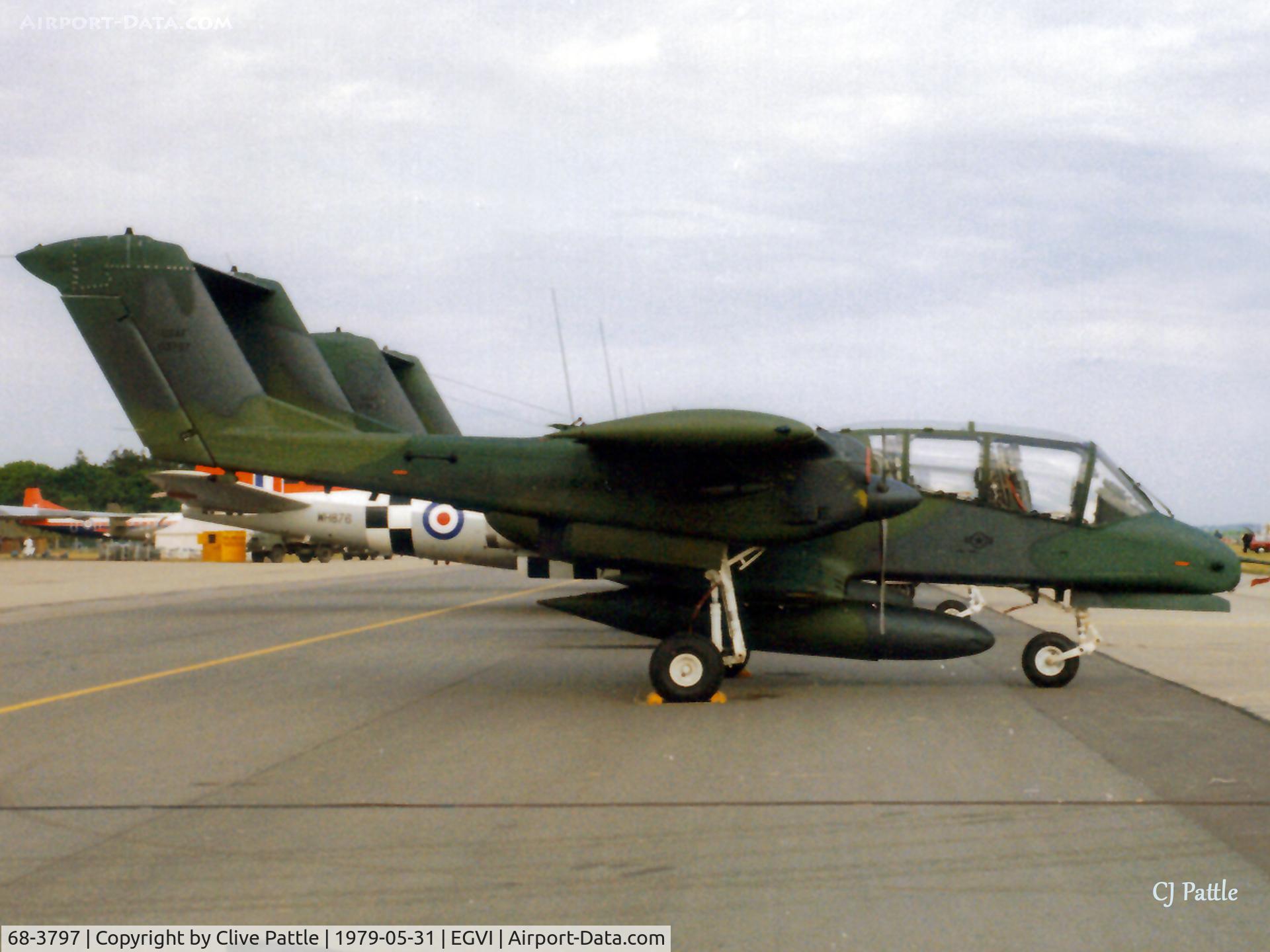68-3797, 1967 North American Rockwell OV-10A Bronco C/N 321-123, Scanned from print. OV-10A 68-3797 of USAF 601 TCW 20 TASS on the flightline at IAT Greenham Common May '79