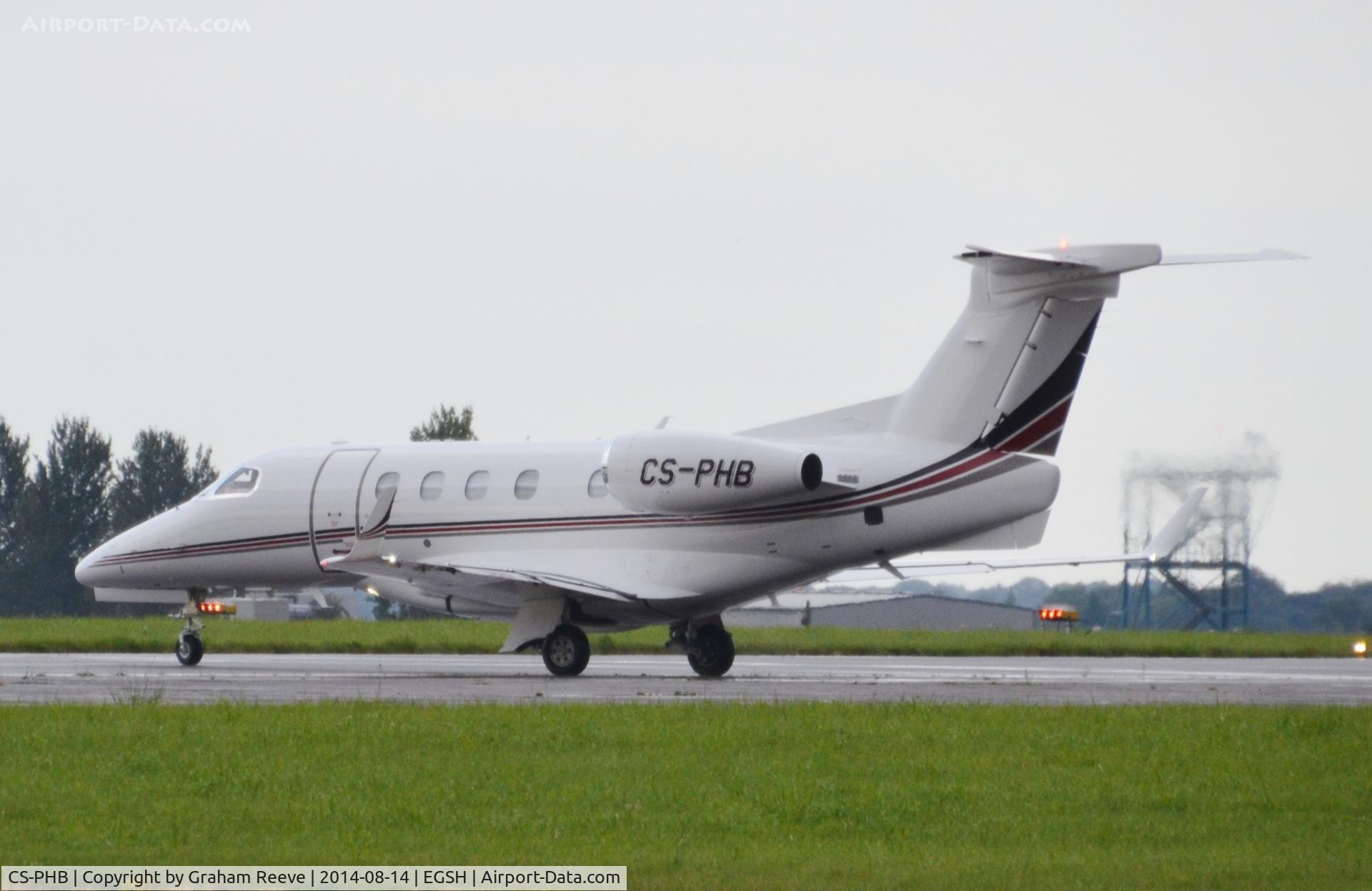 CS-PHB, 2014 Embraer EMB-505 Phenom 300 C/N 50500209, About to depart on runway 09.
