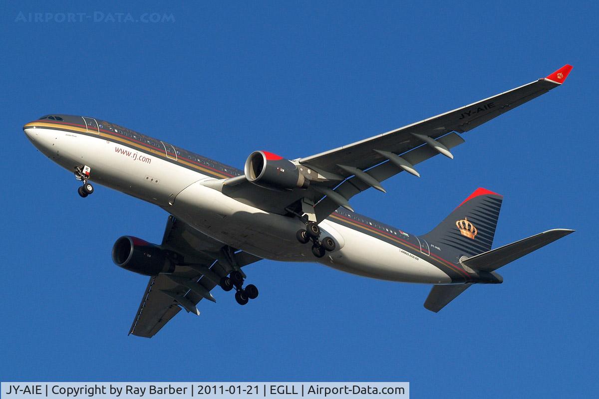 JY-AIE, 2008 Airbus A330-223 C/N 970, Airbus A330-223 [970] (Royal Jordanian Airlines) Home~G 21/01/2011. On approach 27R.