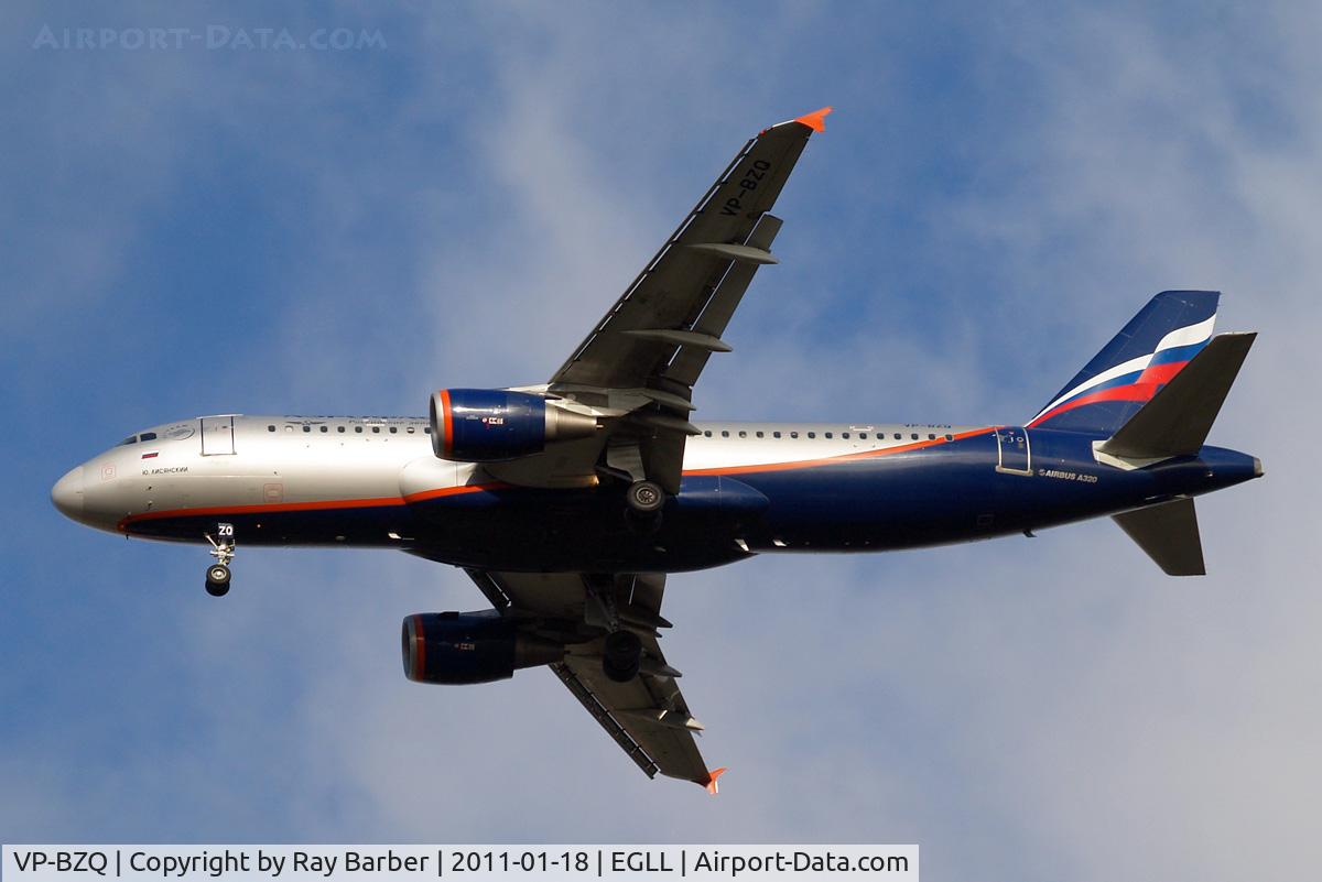 VP-BZQ, 2008 Airbus A320-214 C/N 3627, Airbus A320-214 [3627] (Aeroflot Russian Airlines) Home~G 18/01/2011. On approach 27R.