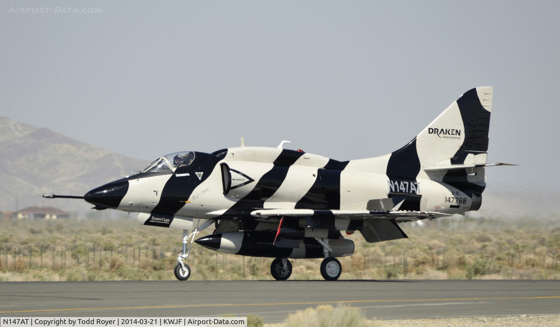 N147AT, 1961 Douglas A4D-2N Skyhawk C/N 12532, Roll out on landing