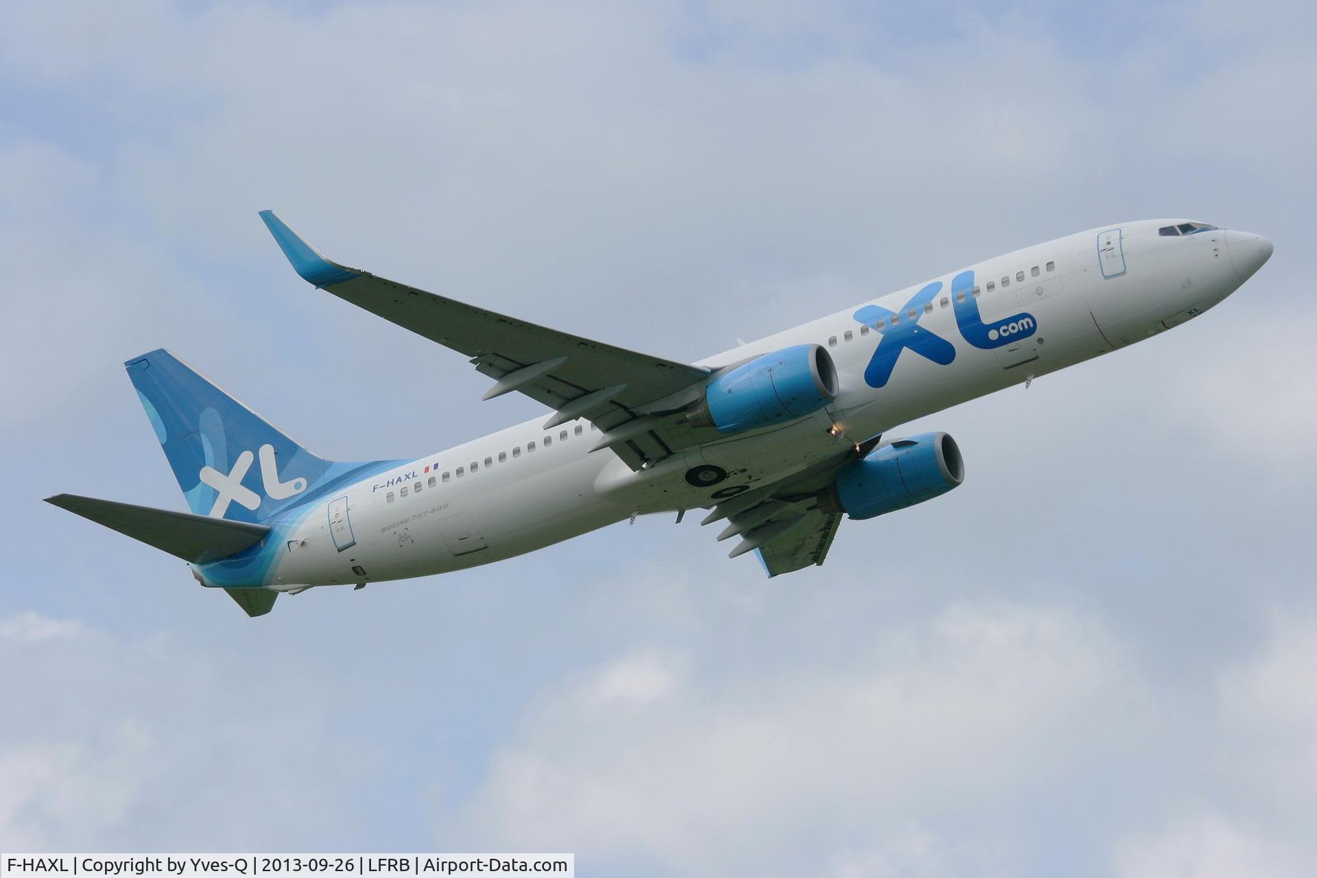 F-HAXL, 2008 Boeing 737-8Q8 C/N 35279, Boeing 737-8Q8, Take off rwy 07R, Brest-Bretagne Airport (LFRB-BES)