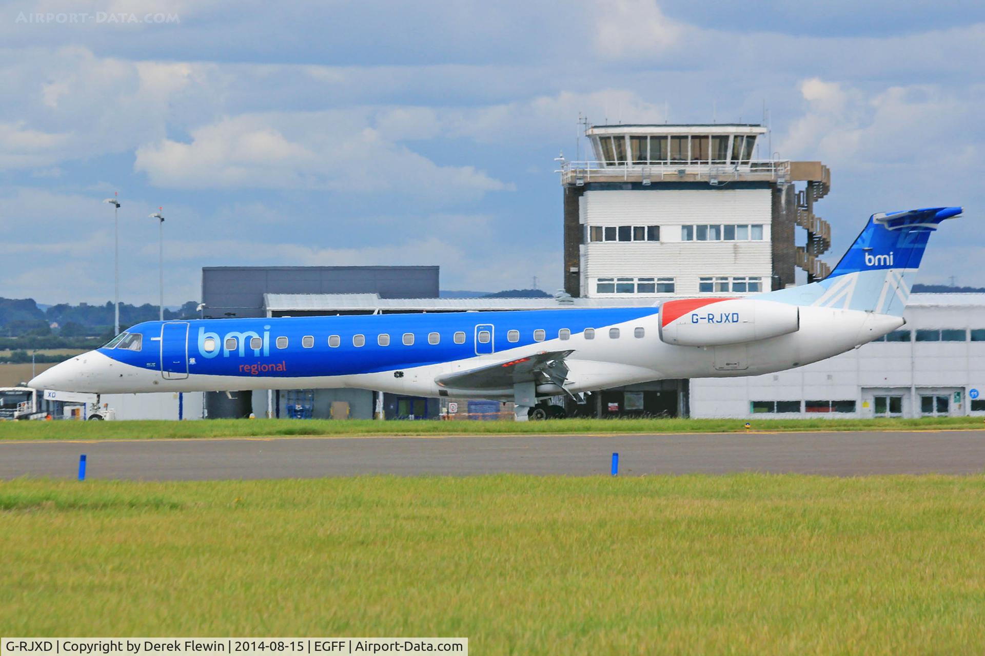 G-RJXD, 2000 Embraer EMB-145EP (ERJ-145EP) C/N 145207, BMI Regional, Embraer EMB-145EP, call sign Midland 9451, seen landing on runway 30 at EGFF, out of Bristol.