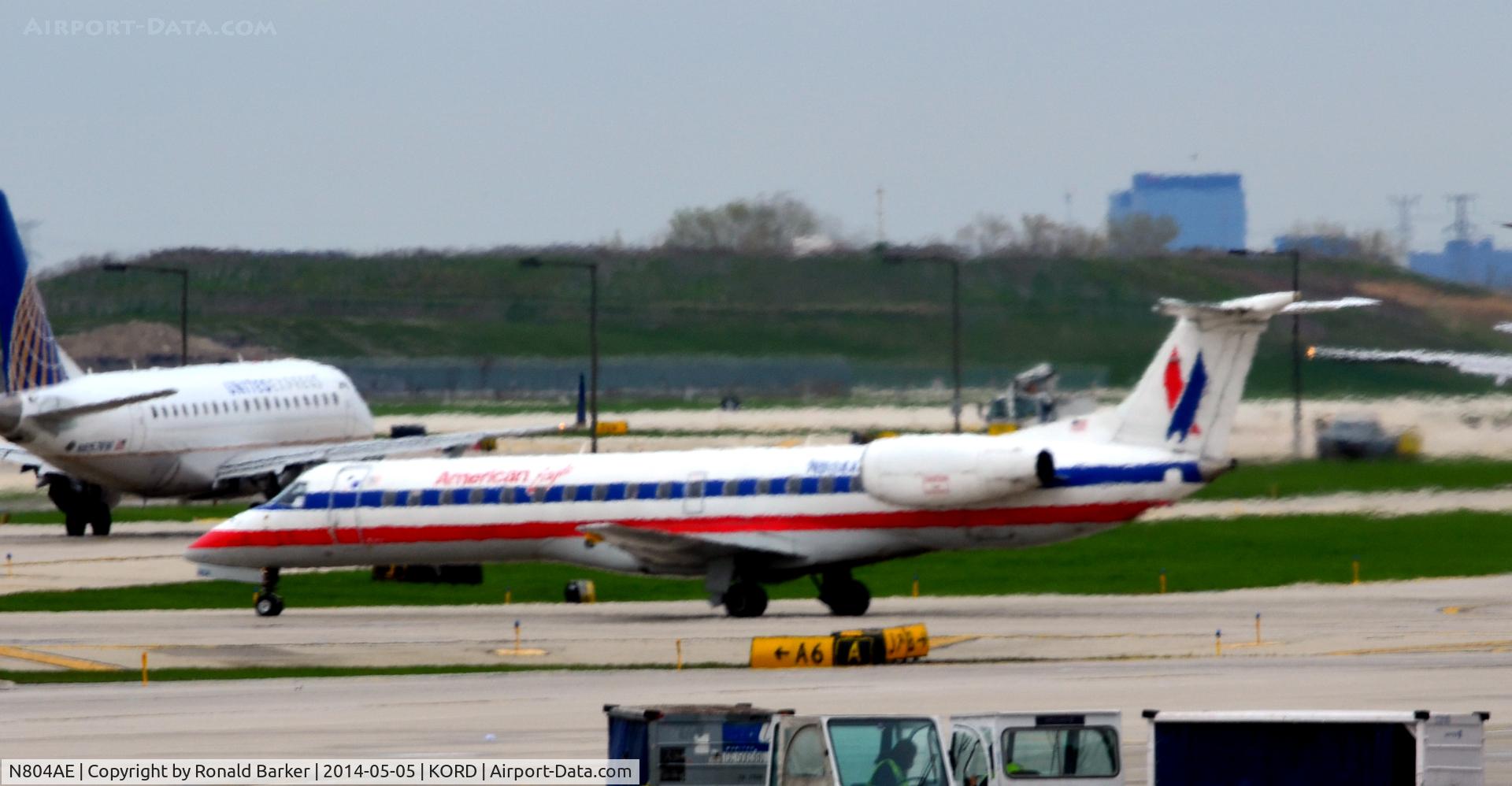 N804AE, 2001 Embraer ERJ-140LR (EMB-135KL) C/N 145487, Taxi O'Hare