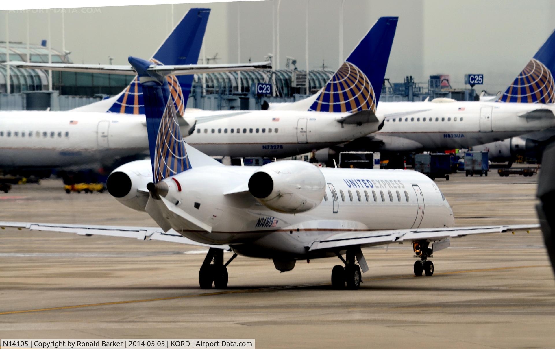 N14105, 2002 Embraer ERJ-145XR (EMB-145XR) C/N 145649, Taxi O'Hare