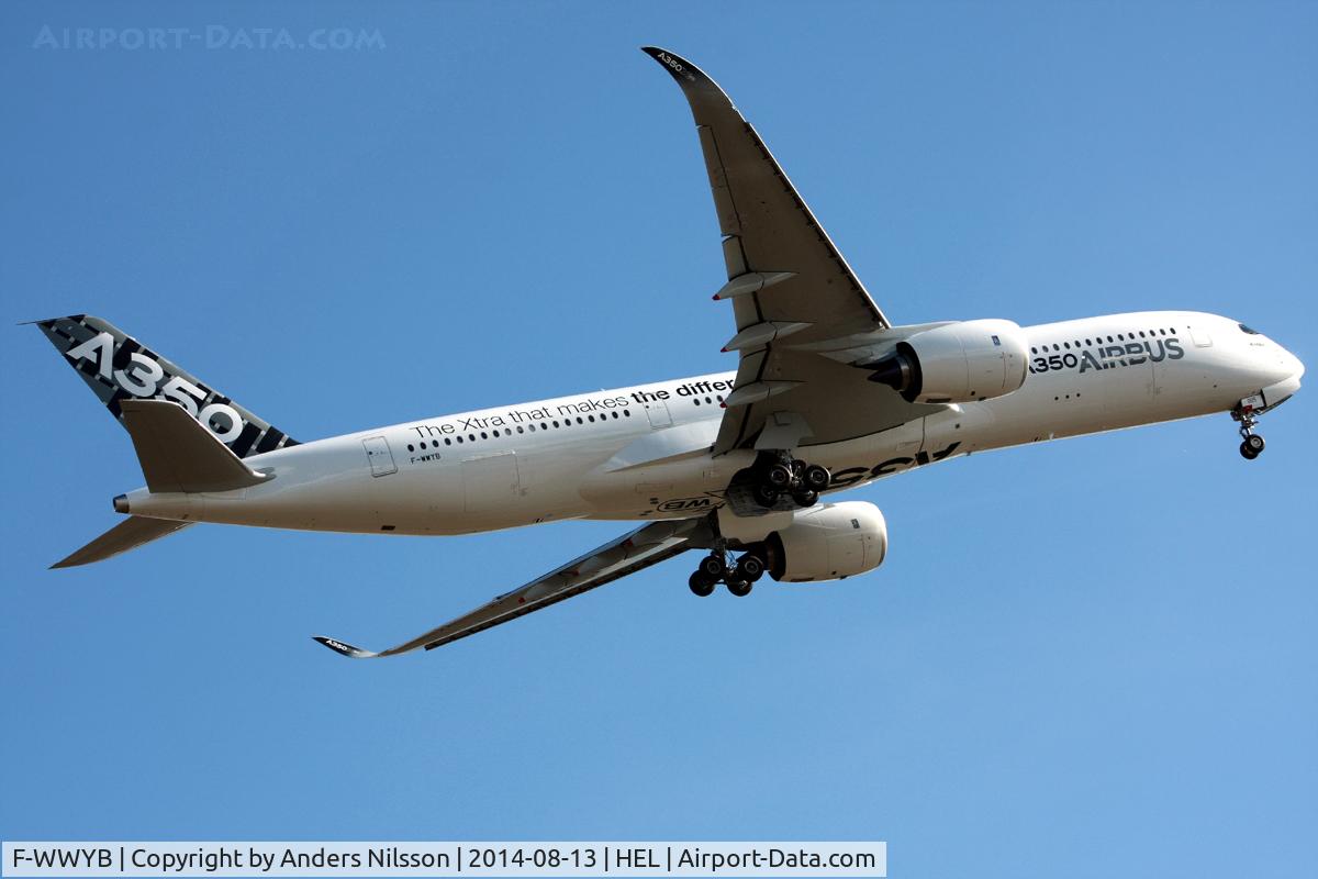 F-WWYB, 2014 Airbus A350-941 C/N 005, Departing runway 22R for Toulouse.