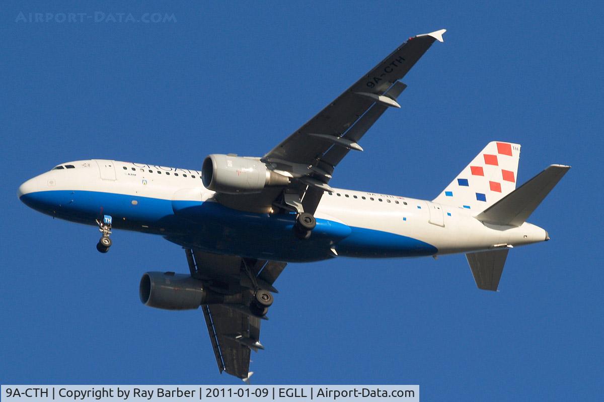 9A-CTH, 1998 Airbus A319-112 C/N 833, Airbus A319-112 [0833] (Croatia Airlines) Home~G 09/01/2011. On approach 27R.