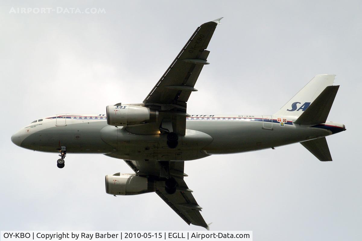 OY-KBO, 2006 Airbus A319-131 C/N 2850, Airbus A319-131 [2850] (SAS Scandinavian Airlines) Home~G 15/05/2010. On approach 27R in retro scheme.