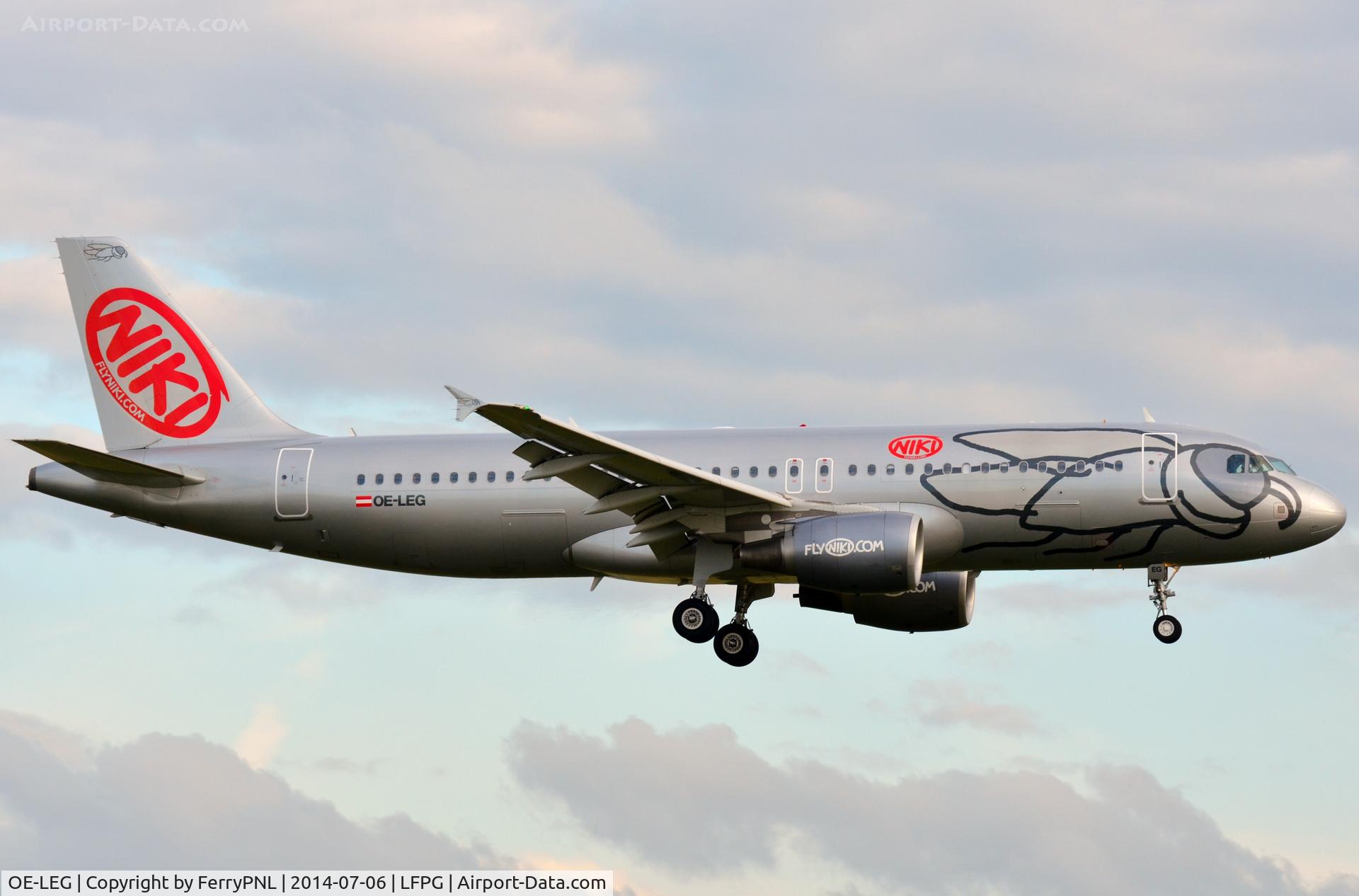 OE-LEG, 2010 Airbus A320-214 C/N 4581, Niki A320 landing in CDG