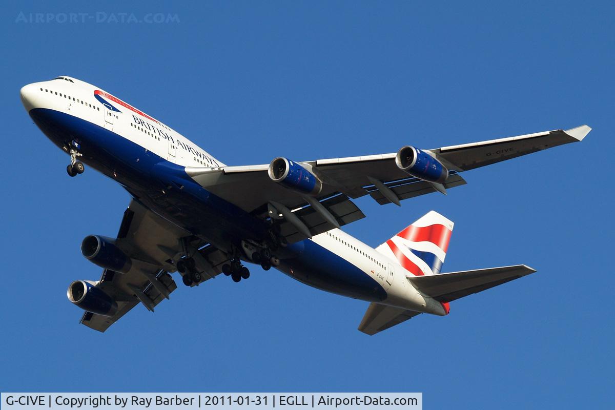 G-CIVE, 1994 Boeing 747-436 C/N 27350, Boeing 747-436 [27350] (British Airways) Home~G 31/01/2011. On approach 27R.