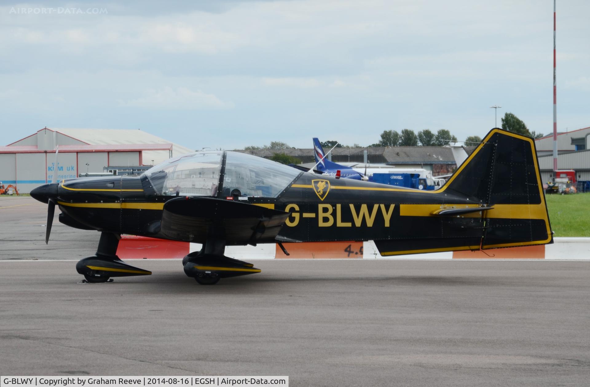 G-BLWY, 1980 Robin R-2160D Acrobin Alpha Sport C/N 176, Parked at Norwich.