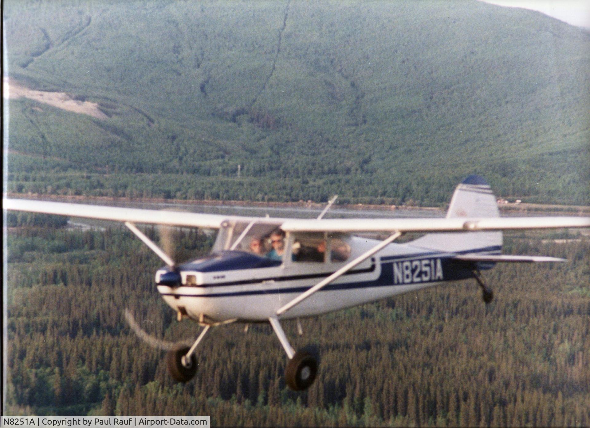 N8251A, 1952 Cessna 170B C/N 25103, Enroute from Nenana to Tanana Alaska near Manley Hot Springs vicinity.  Around 1990.