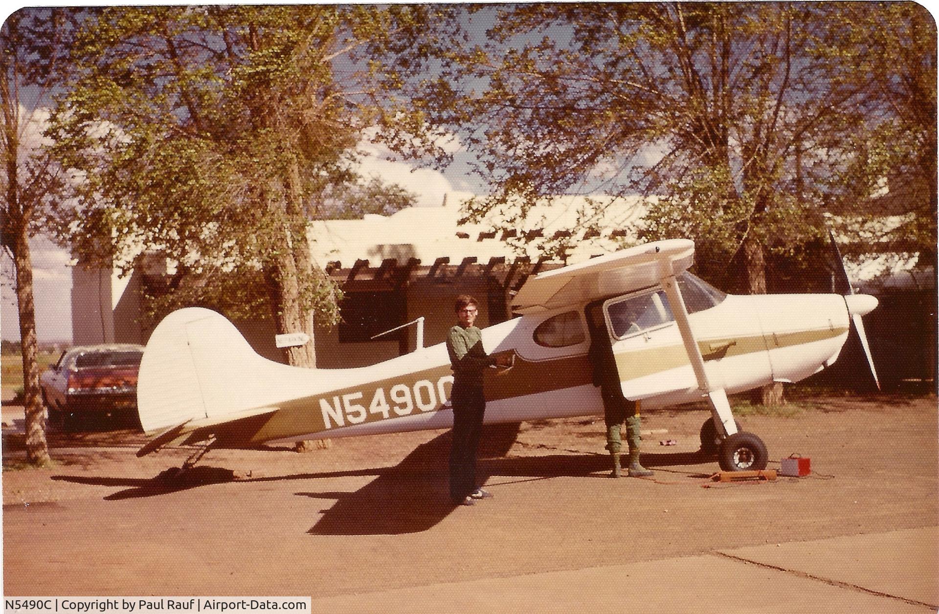N5490C, 1950 Cessna 170A C/N 19524, Winslow Arizona around summer 1980.