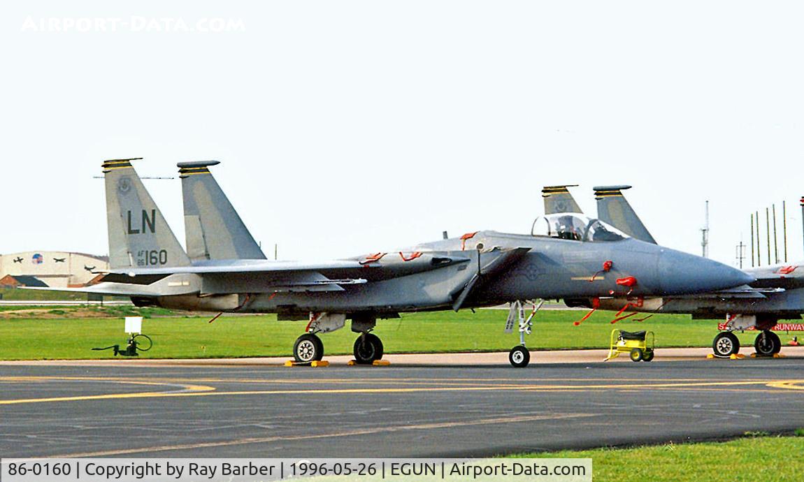 86-0160, 1986 McDonnell Douglas F-15C Eagle C/N 1007/C388, McDonnell Douglas F-15C Eagle [1007] (United States Aie Force) RAF Mildenhall~G 26/05/1996