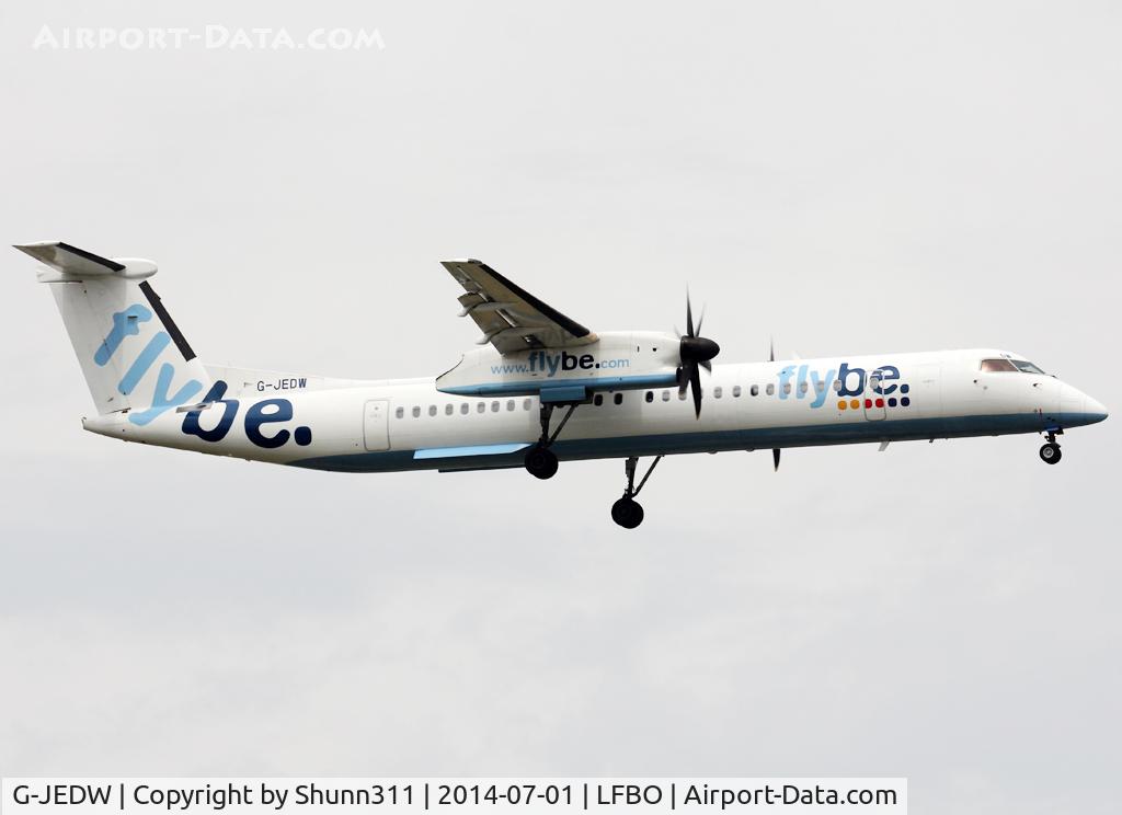 G-JEDW, 2004 De Havilland Canada DHC-8-402Q Dash 8 C/N 4093, Landing rwy 14R