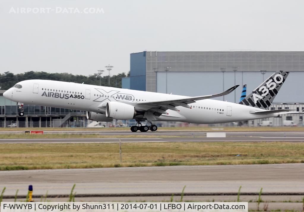 F-WWYB, 2014 Airbus A350-941 C/N 005, C/n 0005 - 5th A350 prototype wearing partial Carbon livery on take off for new tests