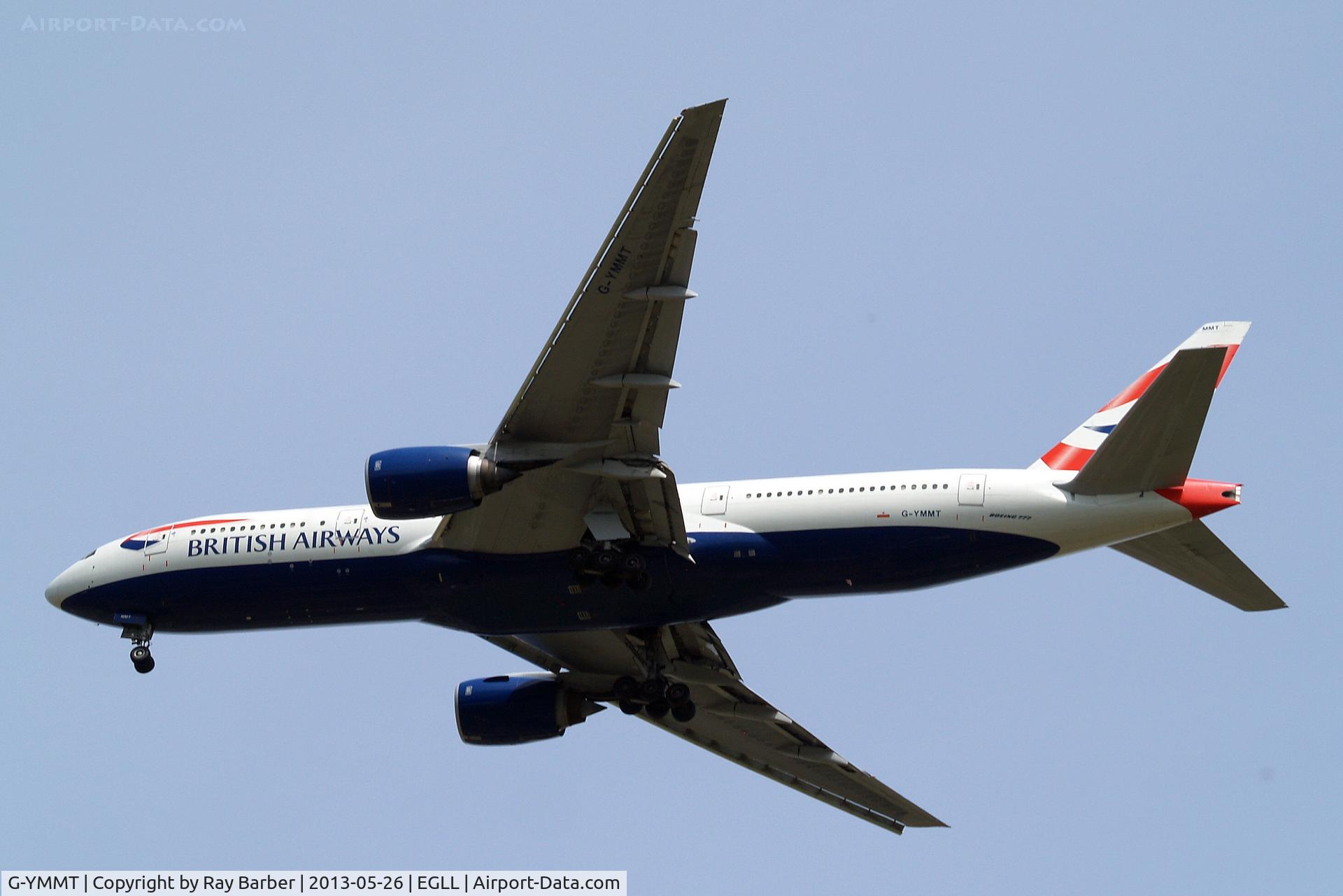 G-YMMT, 2009 Boeing 777-236/ER C/N 36518, Boeing 777-236ER [36518] (British Airways) Home~G 26/05/2013. On approach 27R.