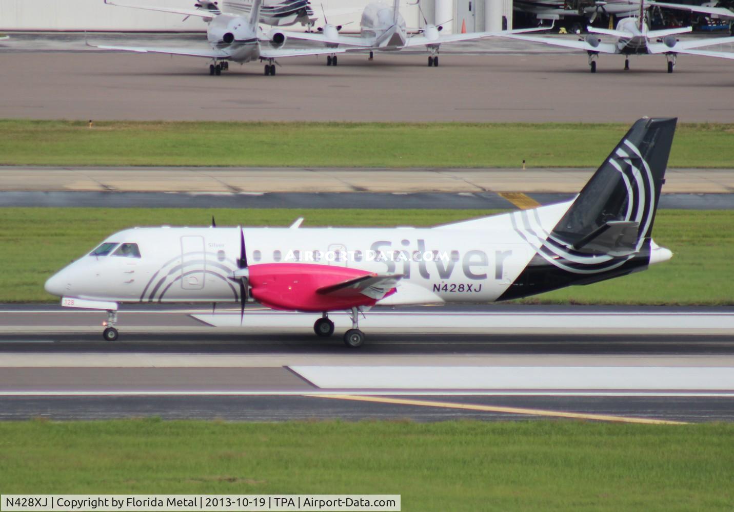 N428XJ, 1997 Saab 340B+ C/N 340B-428, Silver Saab 340