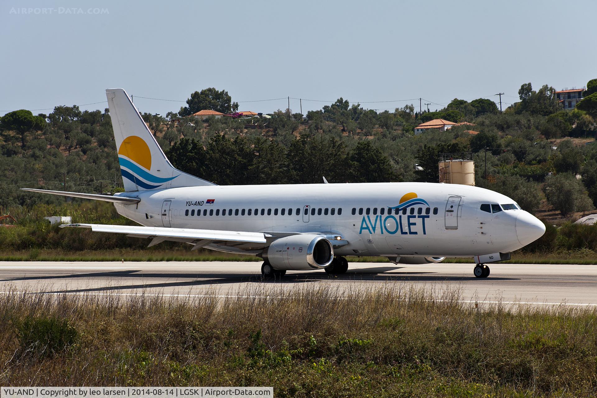 YU-AND, 1985 Boeing 737-3H9 C/N 23329/1134, JSI Skiathos Greece 14.8.14