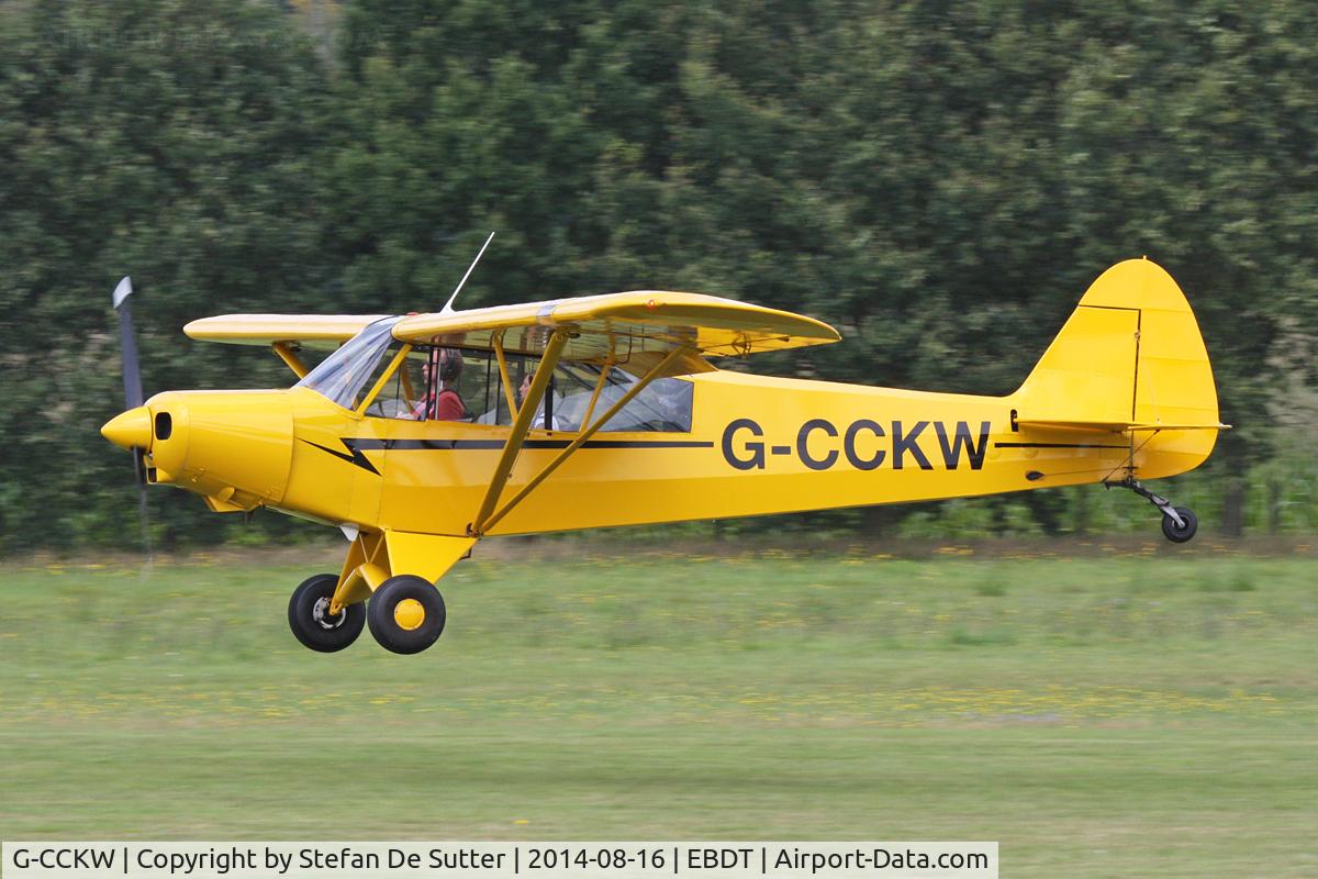G-CCKW, 1954 Piper L-21B Super Cub (PA-18-135) C/N 18-3535, Landing at the Schaffen Oldtimer Fly-In.