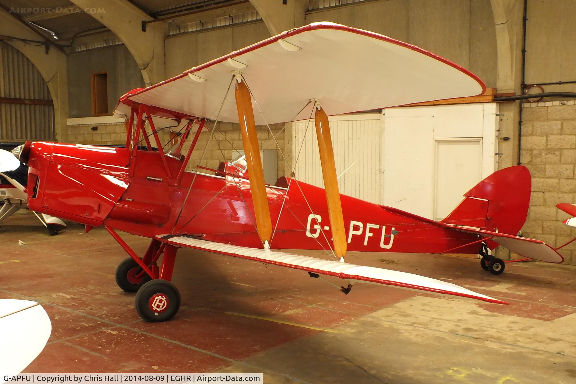 G-APFU, 1943 De Havilland DH-82A Tiger Moth II C/N 86081, at Goodwood airfield