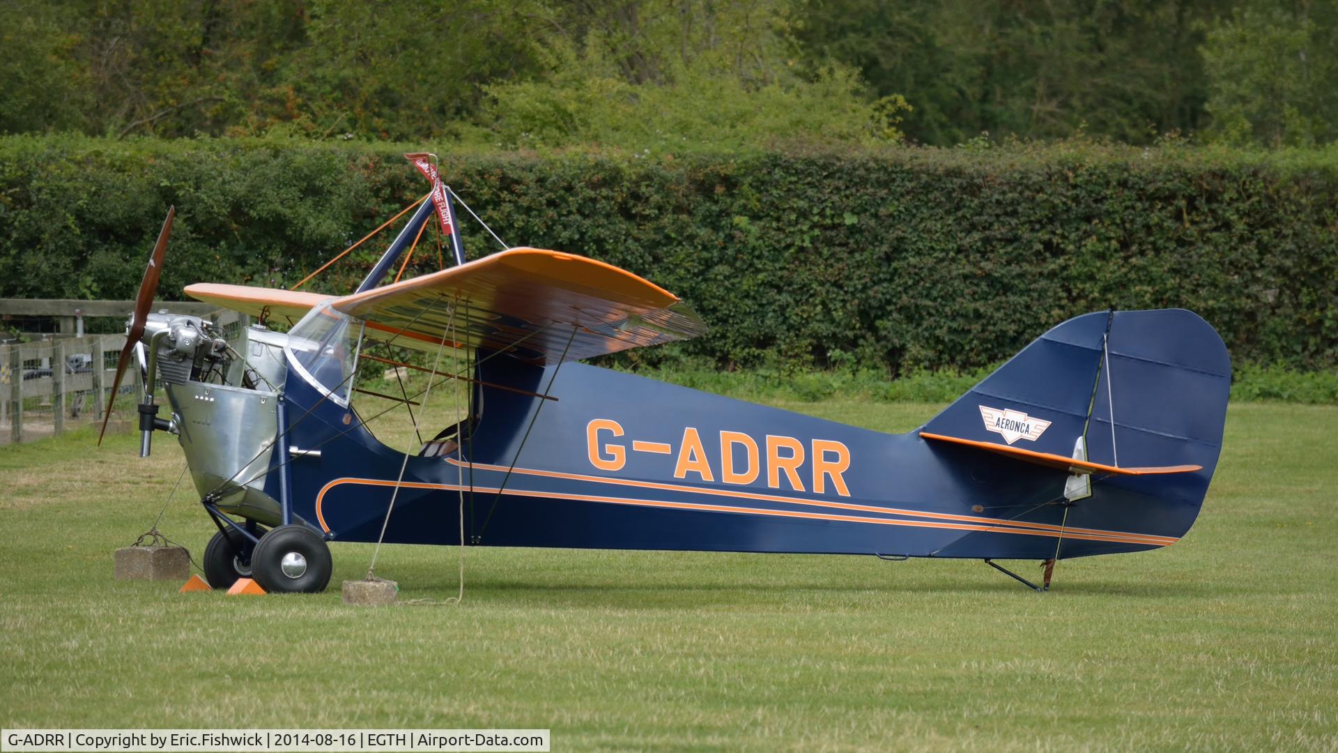 G-ADRR, 1936 Aeronca C-3 Collegian C/N A-734, 1. G-ADRR at The Shuttleworth Collection Flying Proms, Aug. 2014.