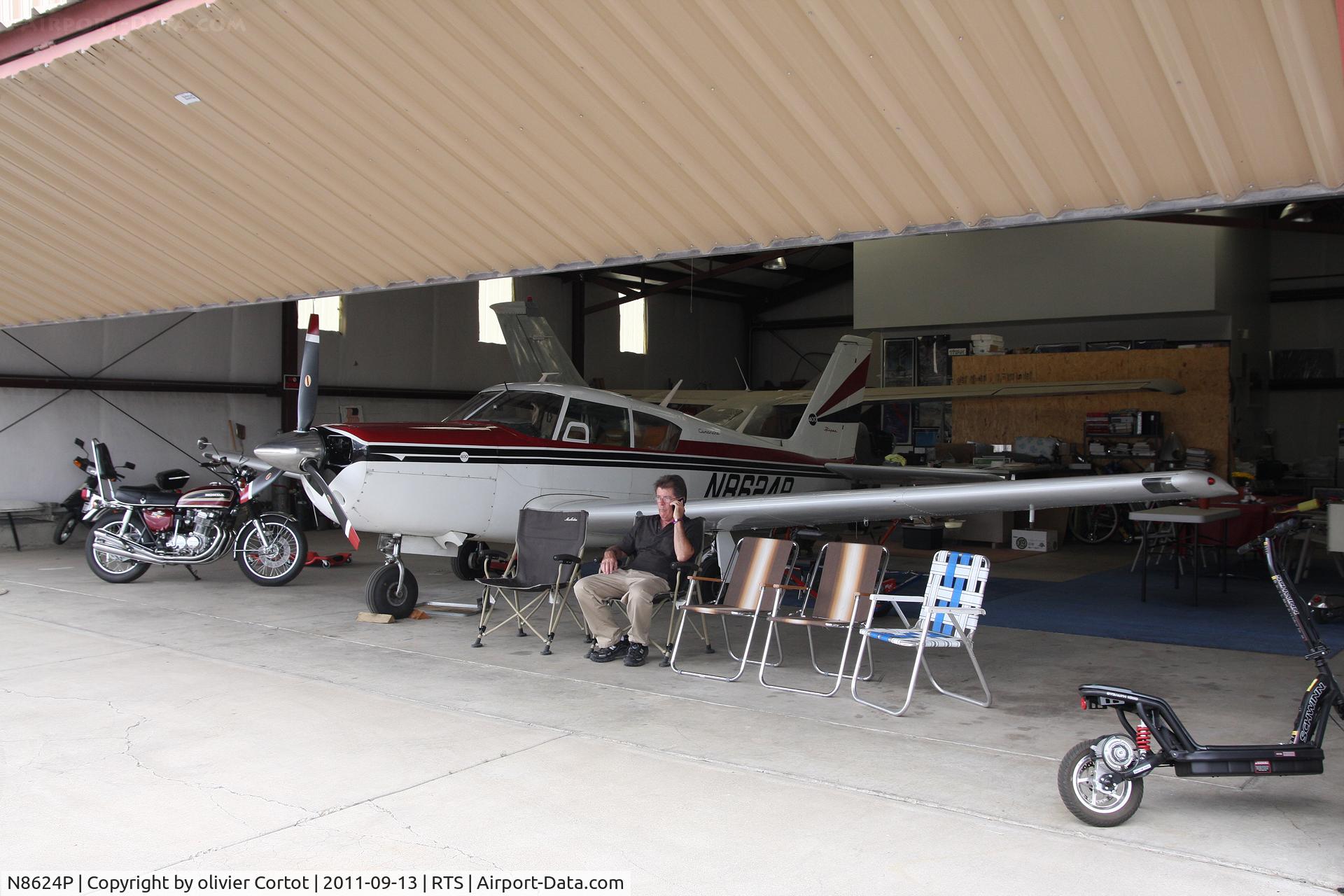 N8624P, 1965 Piper PA-24-400 Comanche 400 C/N 26-146, watching the air races from the hangar