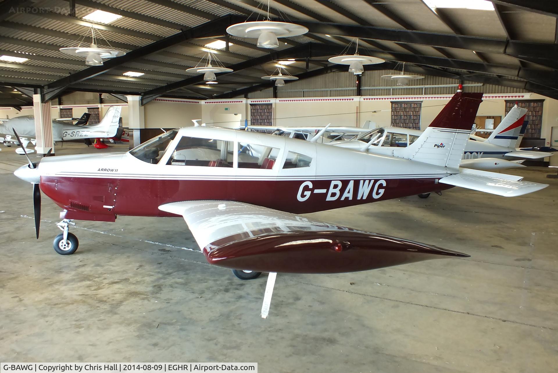 G-BAWG, 1973 Piper PA-28R-200-2 Cherokee Arrow II C/N 28R-7335133, at Goodwood airfield