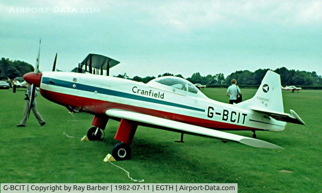 G-BCIT, 1976 Cranfield A.1 C/N 001, Cranfield A.1 Srs.100 Chase [001] Old Warden~G 11/07/1982. From a slide.