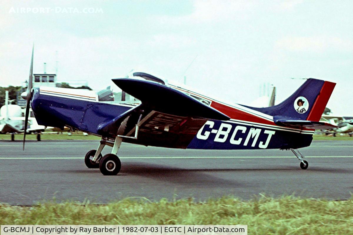 G-BCMJ, 1978 Squarecraft SA102-5 Cavalier C/N PFA 001-1546, K & S SA.102-5 Cavalier [PFA 1546] Cranfield~G 03/07/1982. From a slide.