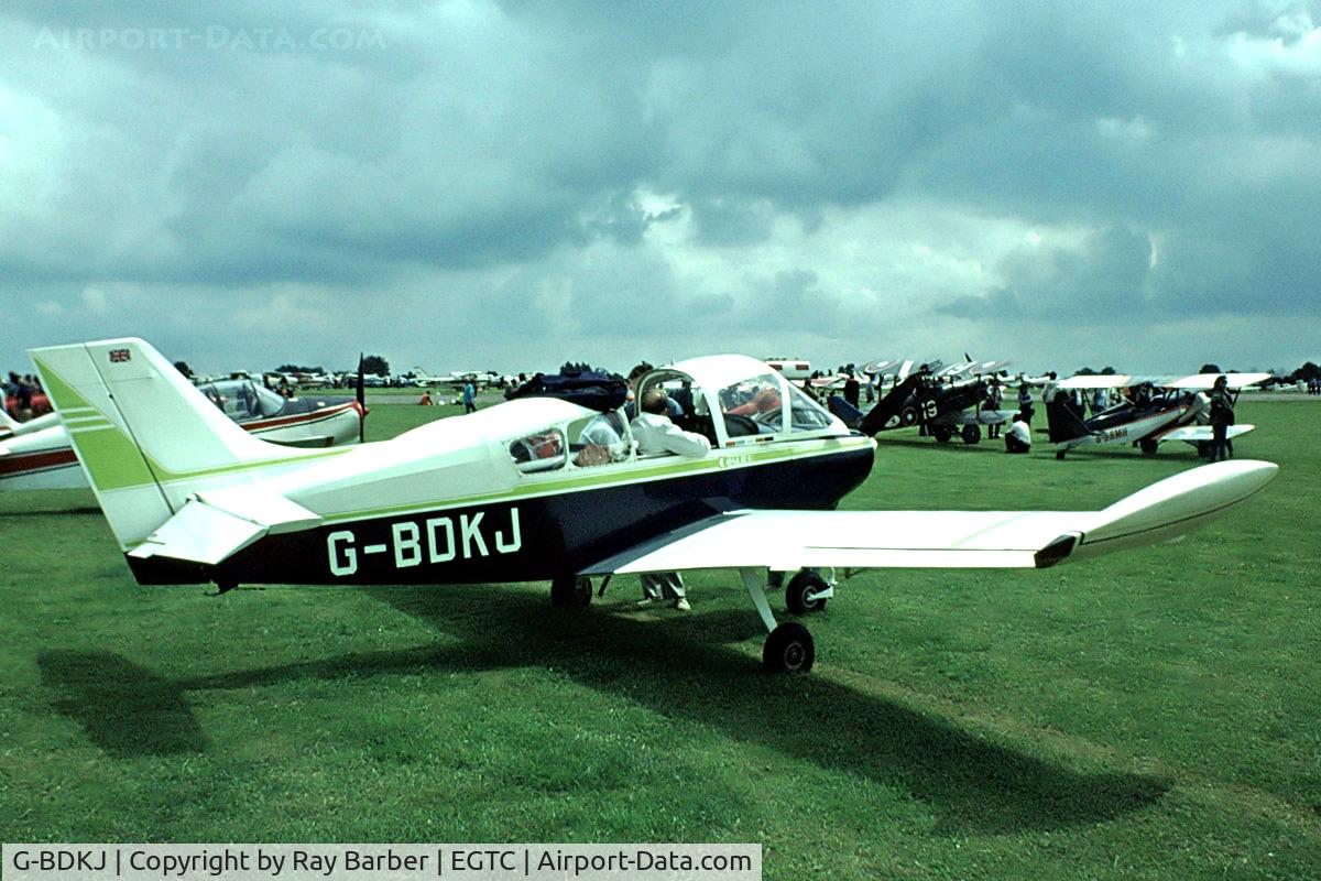 G-BDKJ, 1977 Squarecraft SA102-5 Cavalier C/N PFA 1589, K & S SA.102-5 Cavalier [PFA 1589] Cranfield~G 03/07/1982. From a slide.