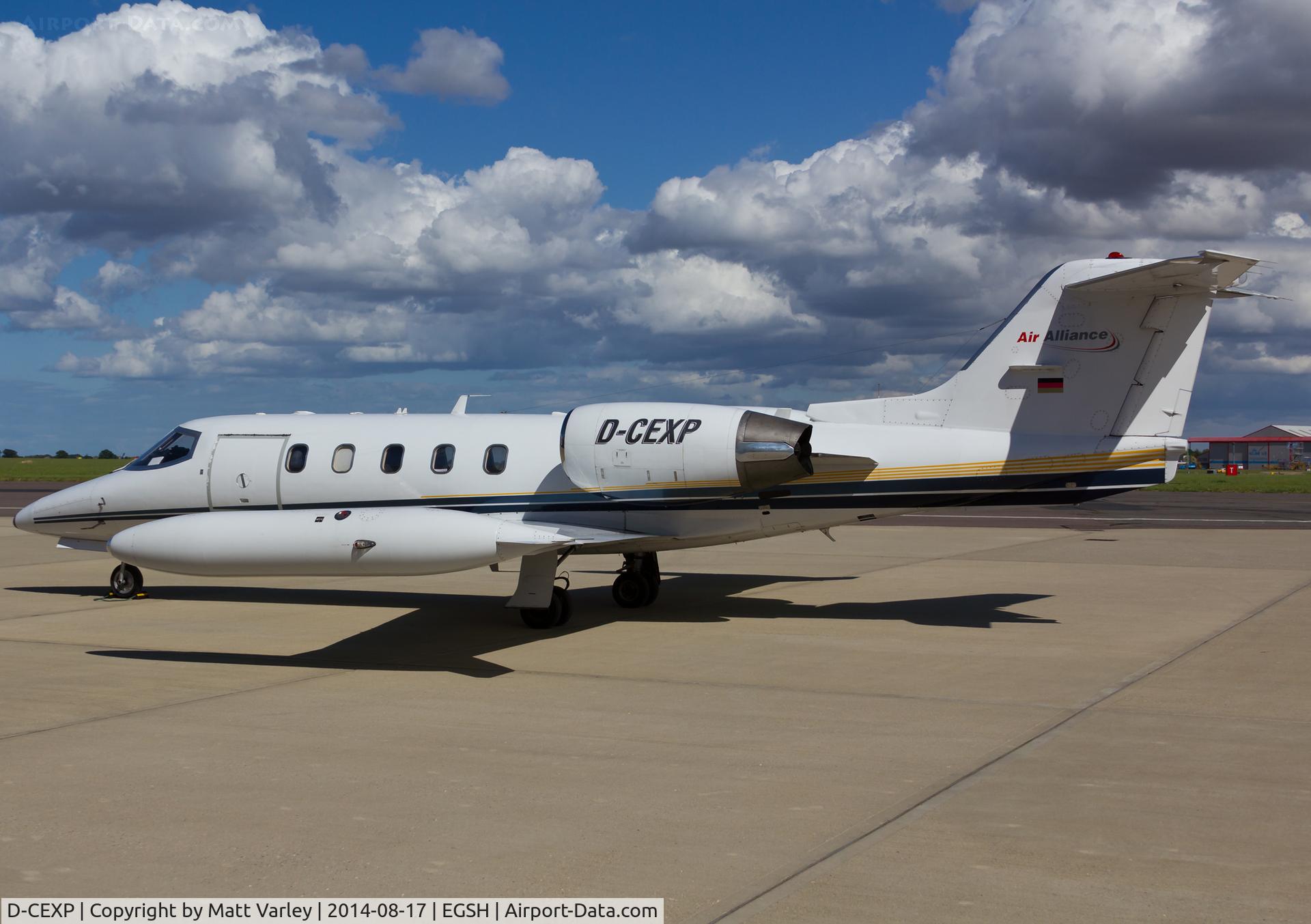 D-CEXP, 1986 Gates Learjet 35A C/N 616, Sat on stand at SaxonAir.....