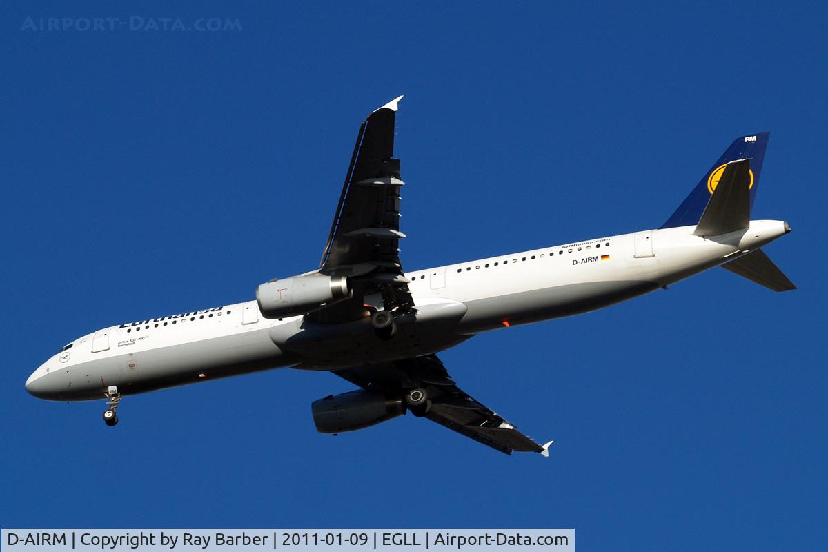 D-AIRM, 1994 Airbus A321-131 C/N 0518, Airbus A321-131 [0518] (Lufthansa) Home~G 09/01/2011. On approach 27R.