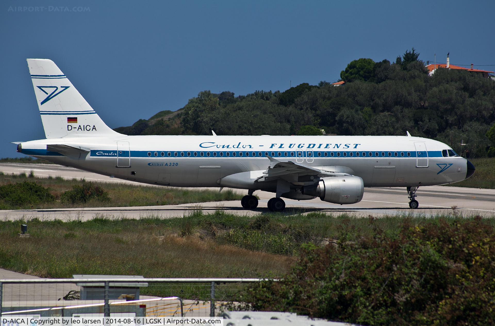 D-AICA, 1998 Airbus A320-212 C/N 774, JSI Skiathos Greece 16.8.14.Taxi out after chage
of all 4 main wheel`s.