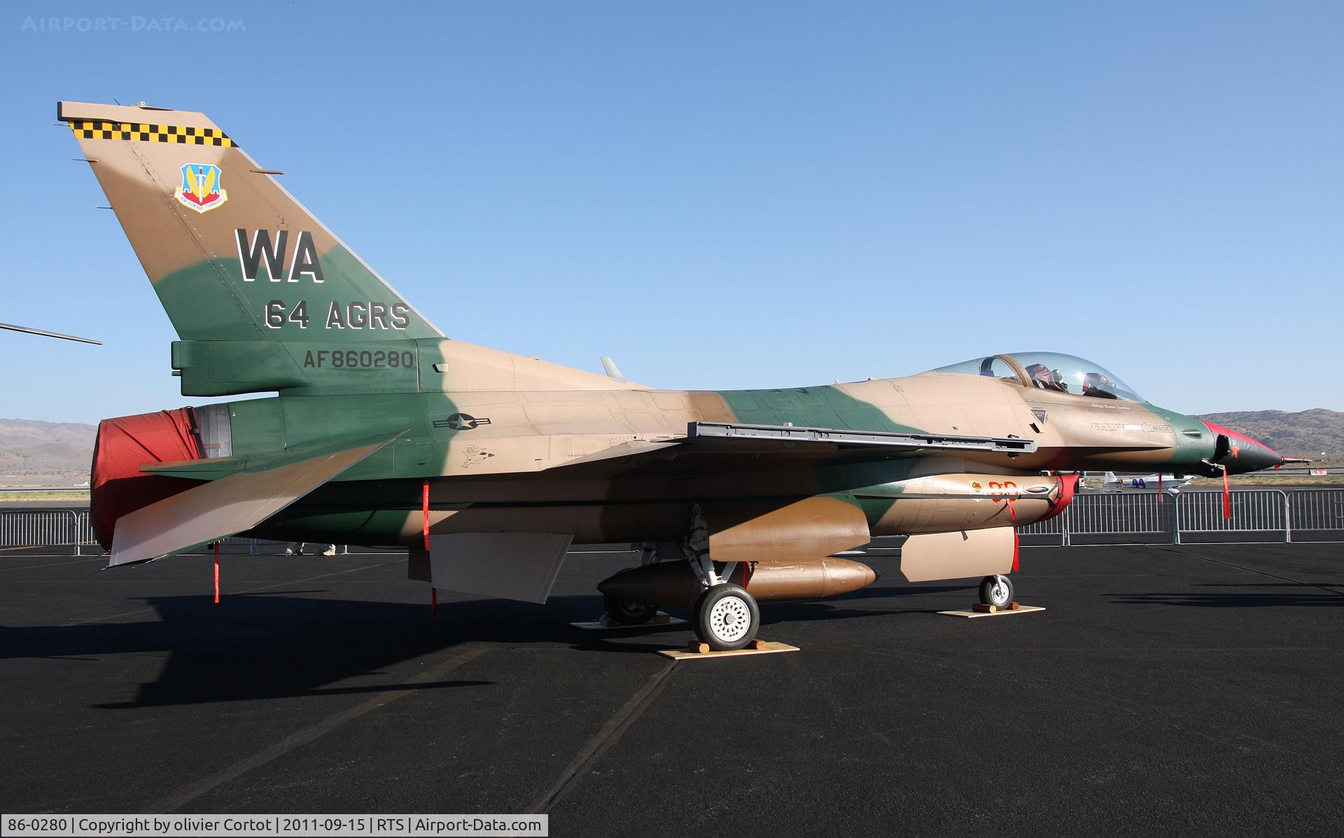 86-0280, 1986 General Dynamics F-16C Fighting Falcon C/N 5C-386, Reno static display