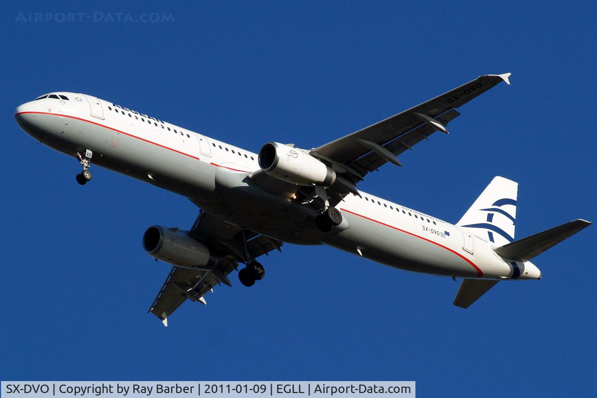 SX-DVO, 2008 Airbus A321-231 C/N 3462, Airbus A321-232 [3462] (Aegean Airlines) Home~G 09/01/2011. On approach 27R.