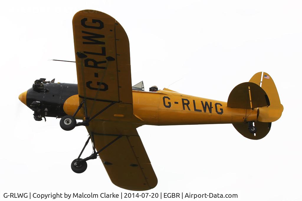 G-RLWG, 1942 Ryan PT-22 Recruit (ST3KR) C/N 1716, Ryan PT-22 Recruit (ST3KR) at The Fly-In & Vintage Air Race, The Real Aeroplane Company, Breighton Airfield, July 2014.
