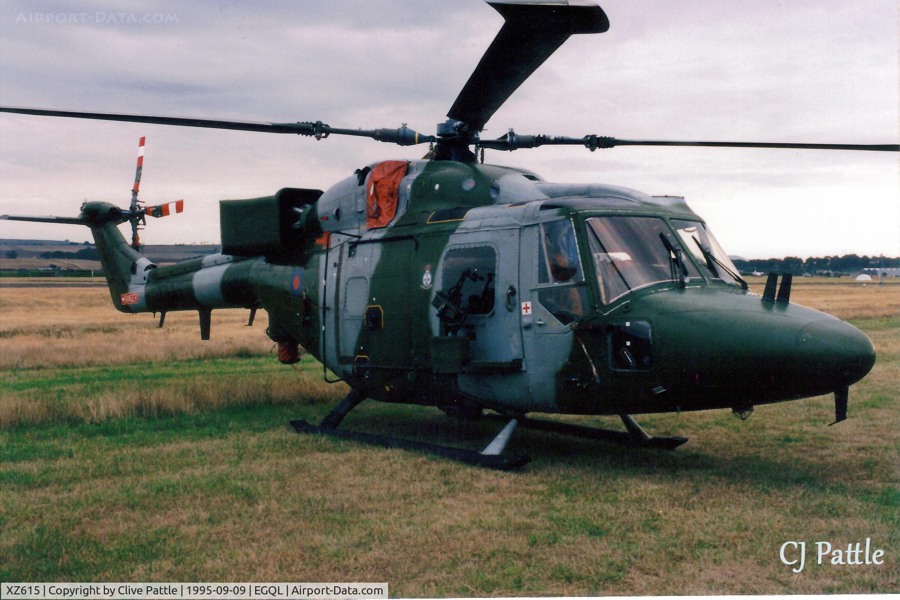 XZ615, 1980 Westland Lynx AH.7 C/N 162, Scanned from print. Lynx AH.7 XZ615 of 655 Sqn AAC at the RAF Leuchars Airshow '95