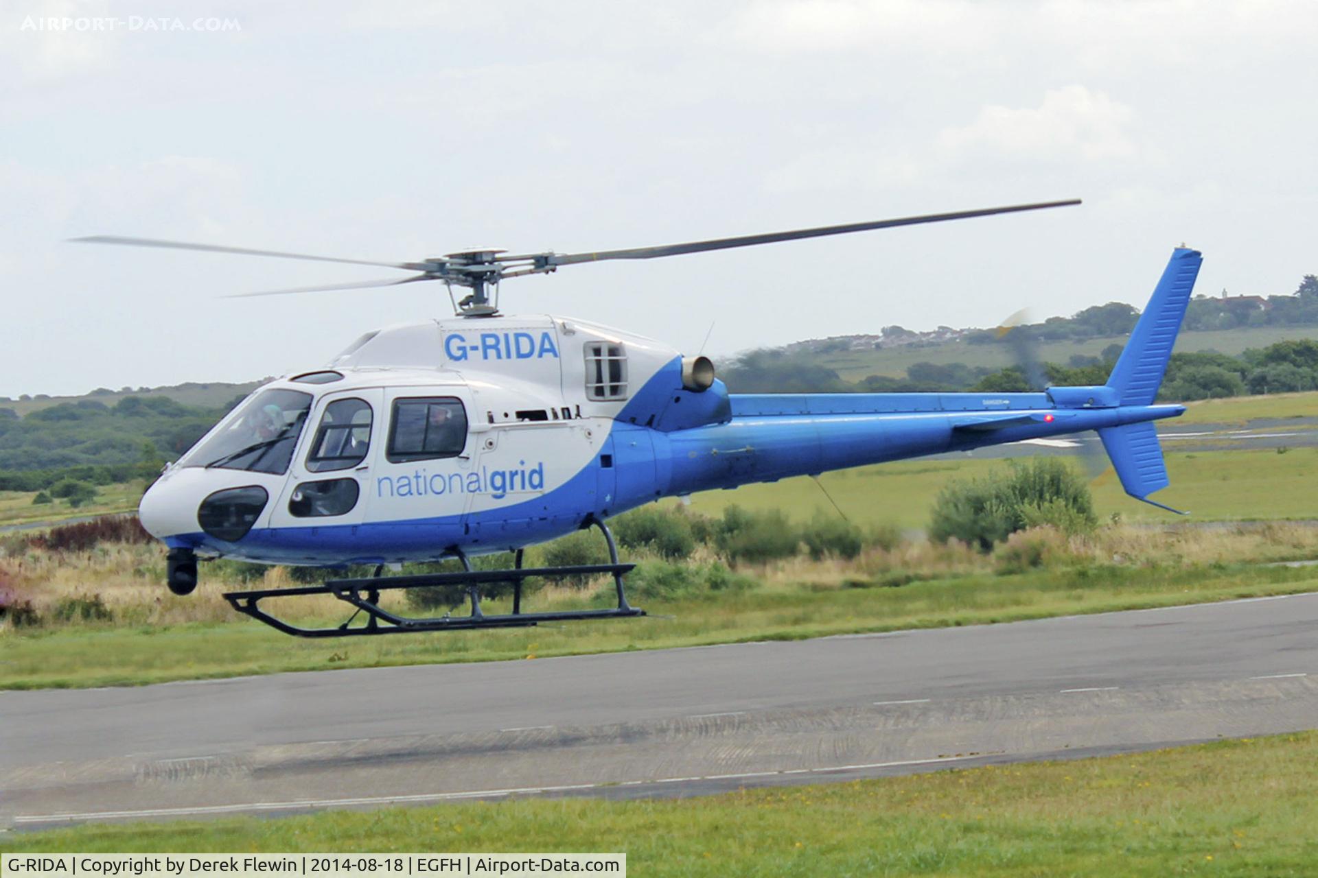 G-RIDA, 2007 Eurocopter AS-355NP Ecureuil 2 C/N 5734, Ecureuil 2, operated by the National grid letting down at the pumps at EGFH.