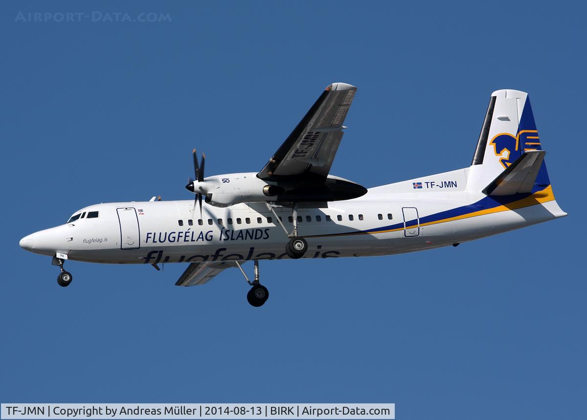 TF-JMN, 1991 Fokker 50 C/N 20223, For landing.