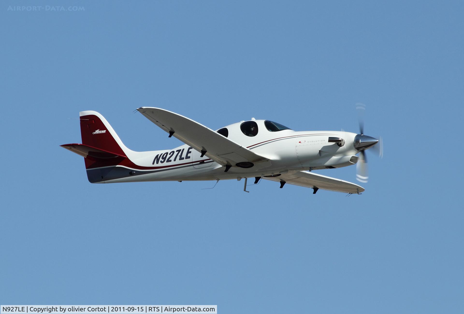 N927LE, 2008 Lancair Evolution C/N EVO-001, taking off from Reno