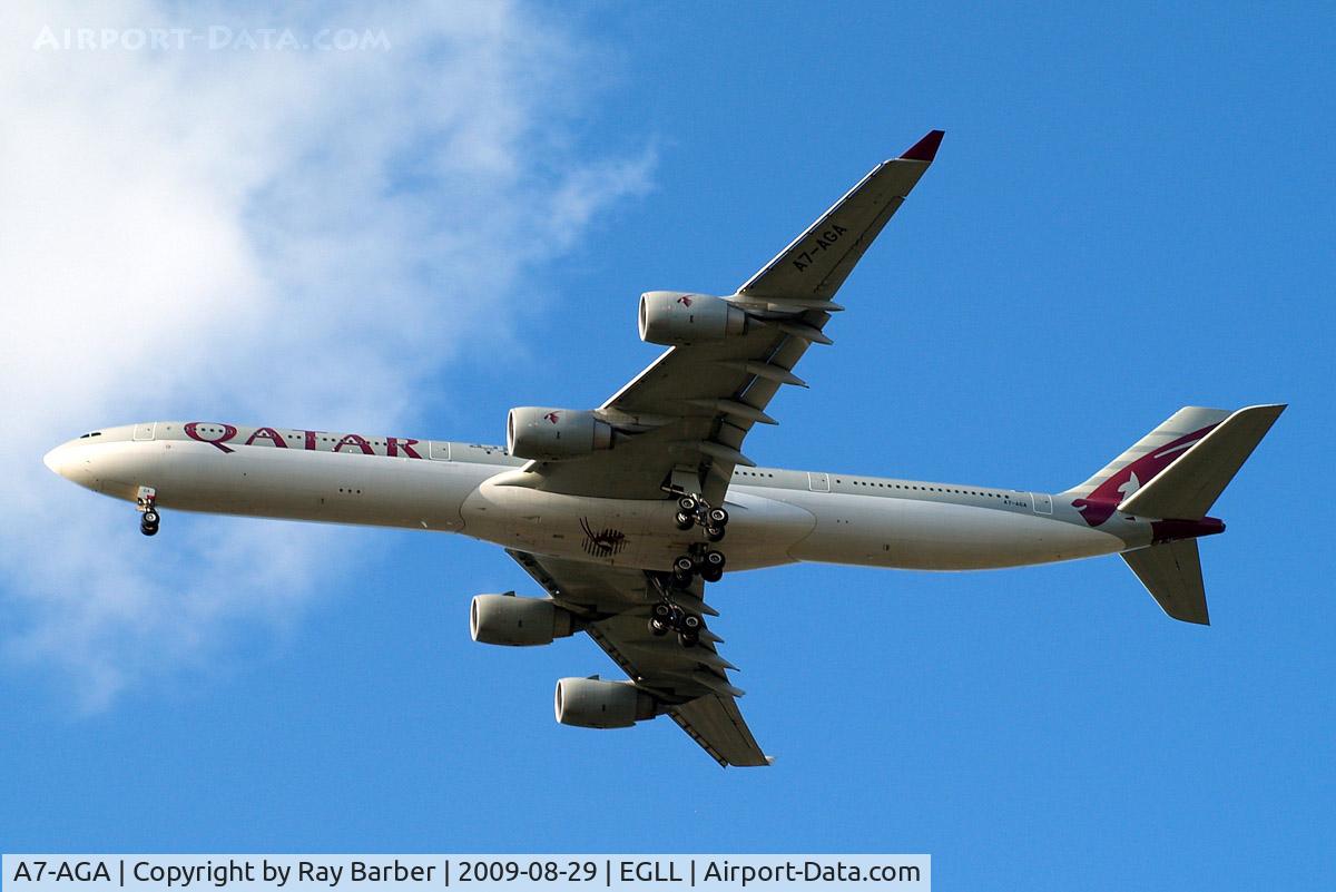 A7-AGA, 2006 Airbus A340-642 C/N 740, Airbus A340-642 [740] (Qatar Airways) Home~G 29/08/2009