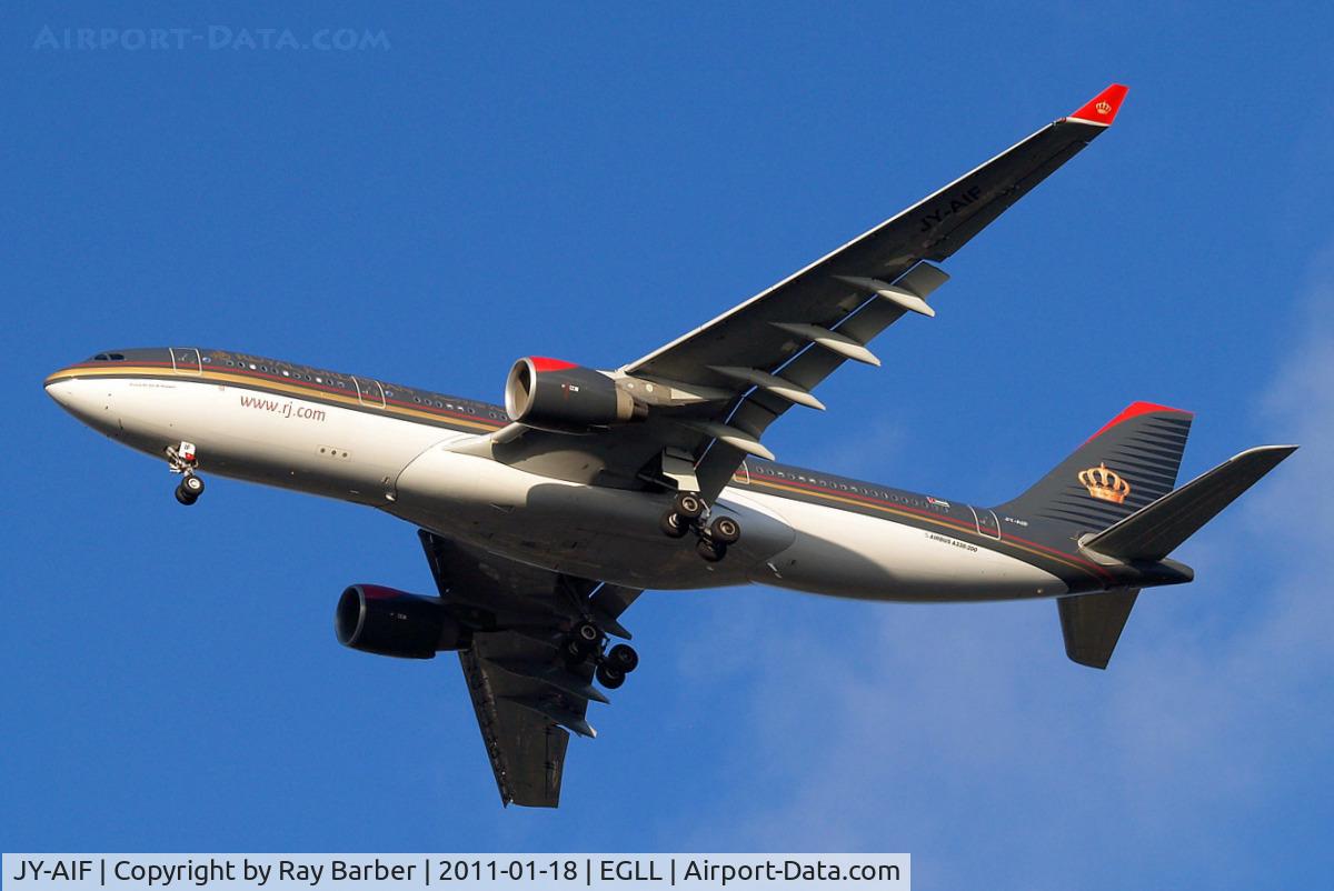 JY-AIF, 2009 Airbus A330-223 C/N 979, Airbus A330-223 [979] (Royal Jordanian Airlines) Home~G 18/01/2011. On approach 27R.