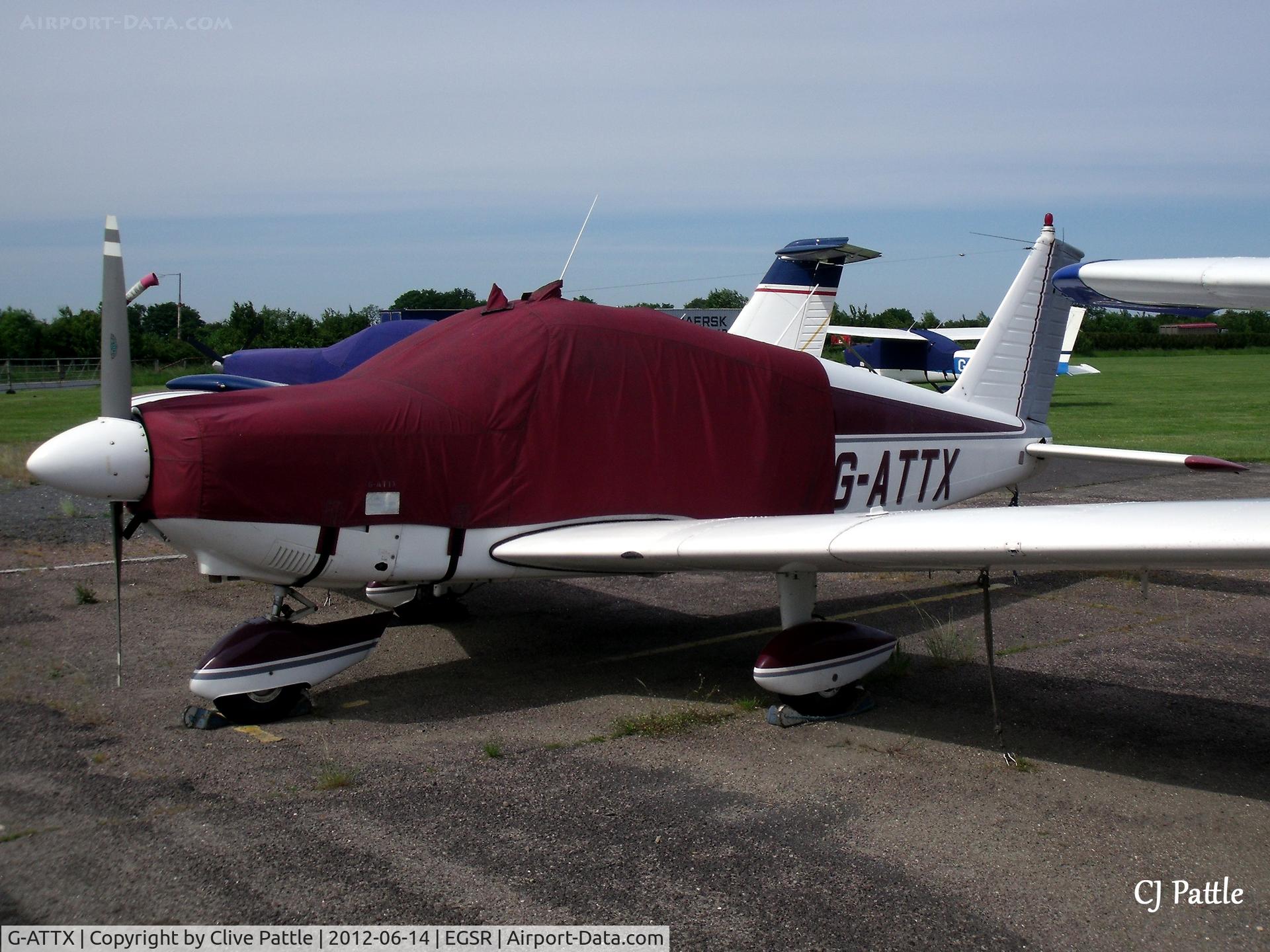 G-ATTX, 1966 Piper PA-28-180 Cherokee C C/N 28-3390, All snuggled up at Earl's Colne EGSR