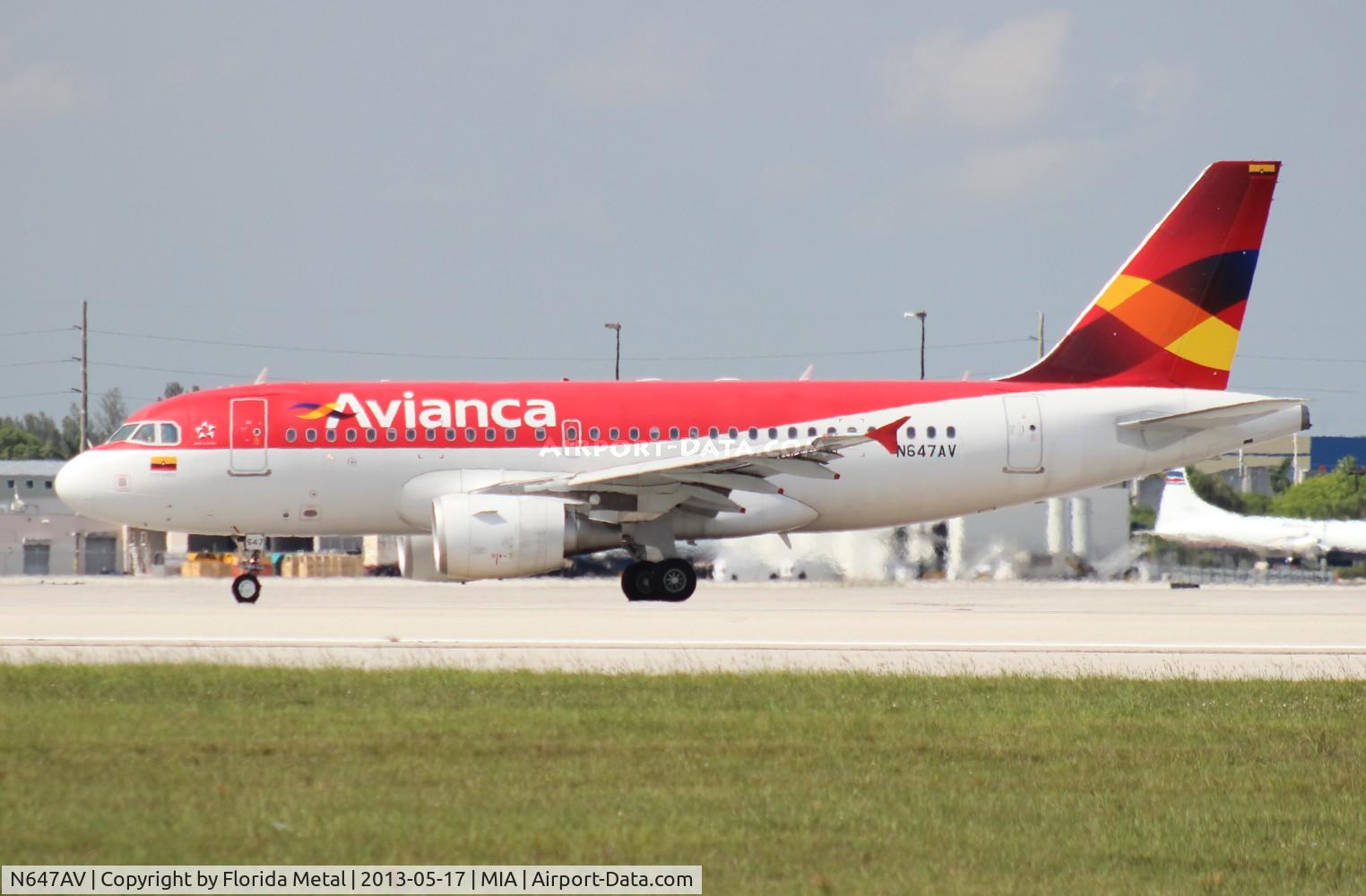 N647AV, 2008 Airbus A319-115 C/N 3647, Avianca A319